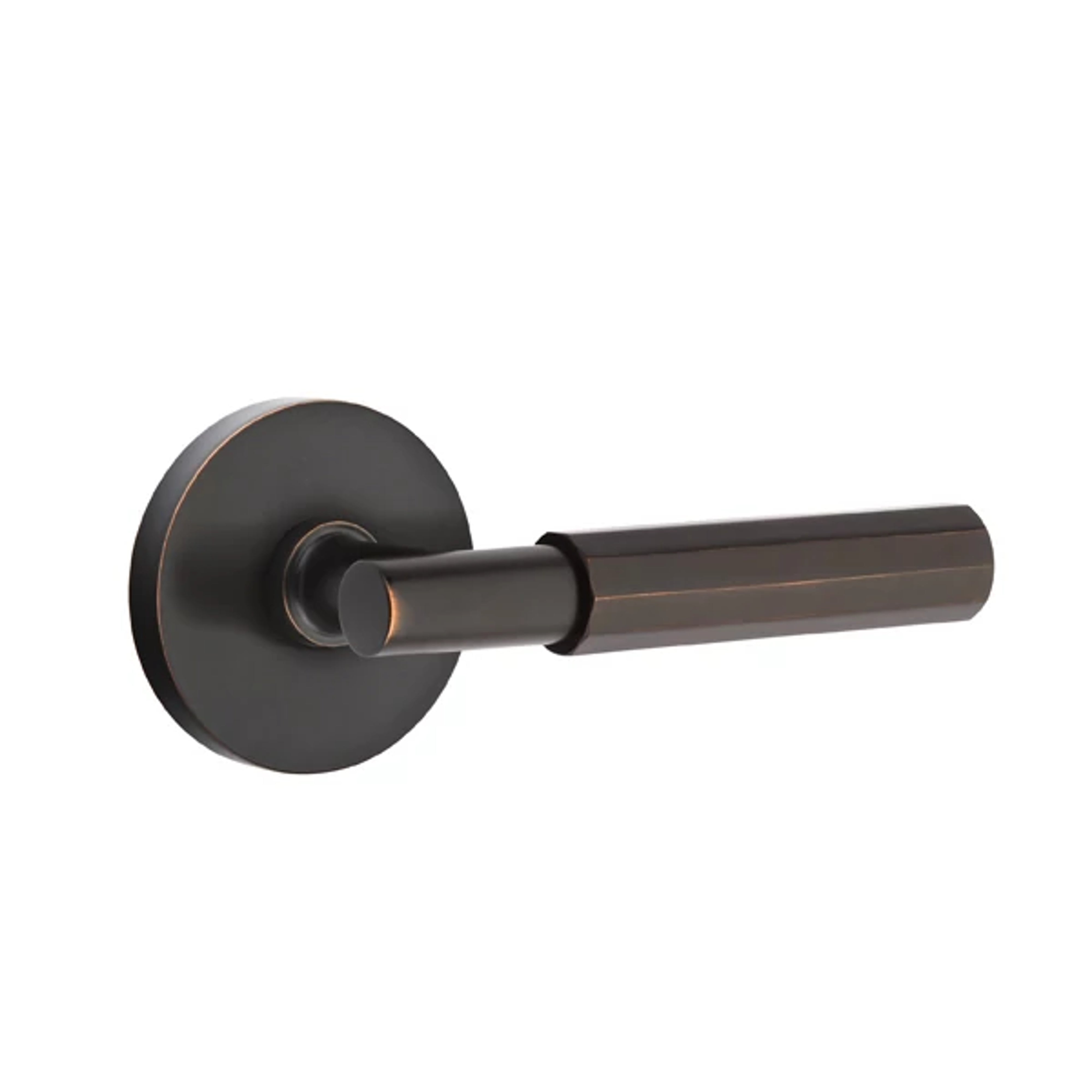 Emtek Select T-Bar Faceted Lever Set with Disk Rosette