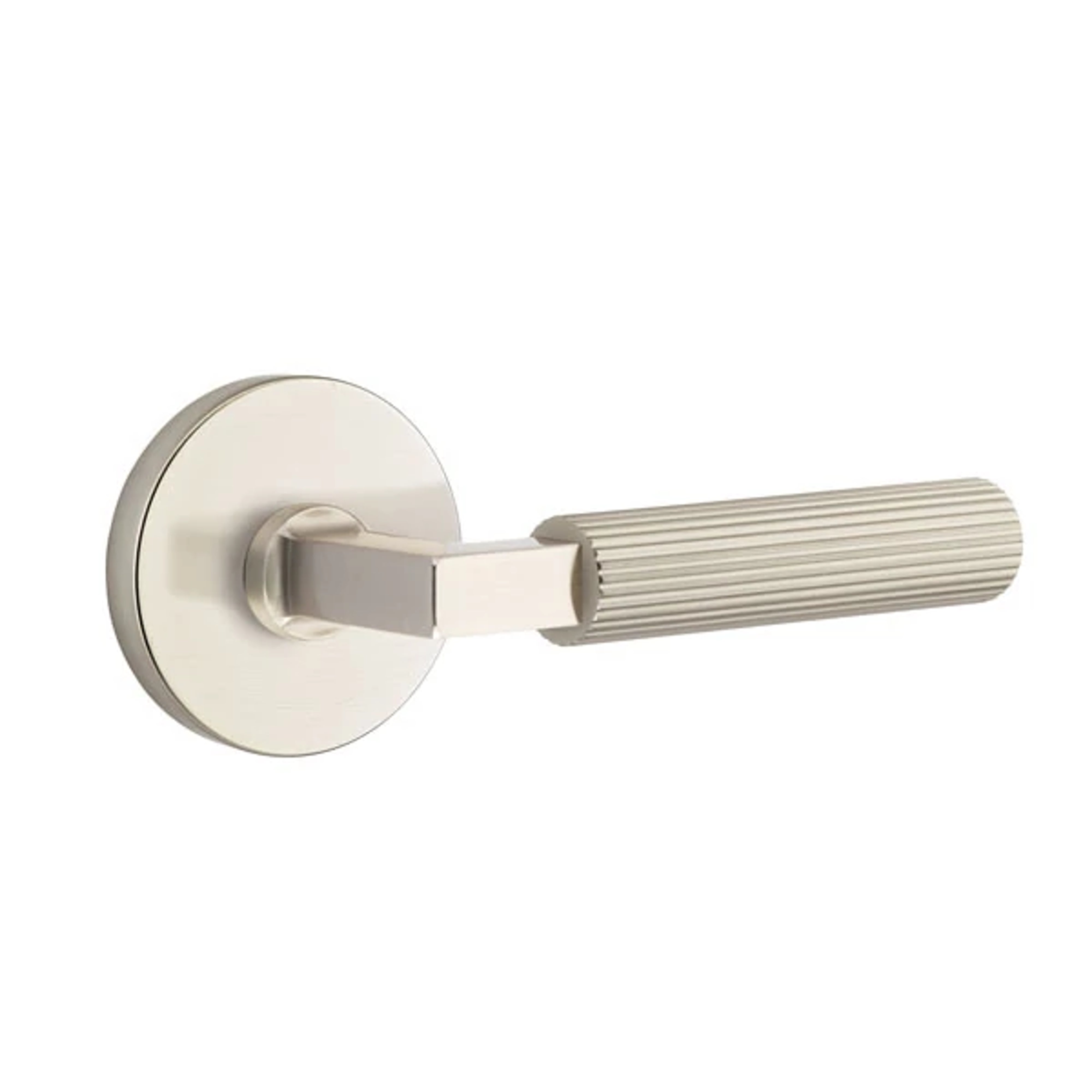 Emtek Select L-Square Straight Knurled Lever Set with Disk Rosette