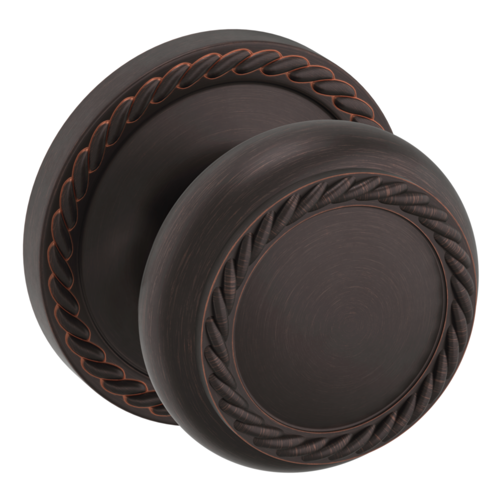 Baldwin 5064 Bristol Knob Set with 5004 Rose Venetian Bronze / Full Dummy / Reversible