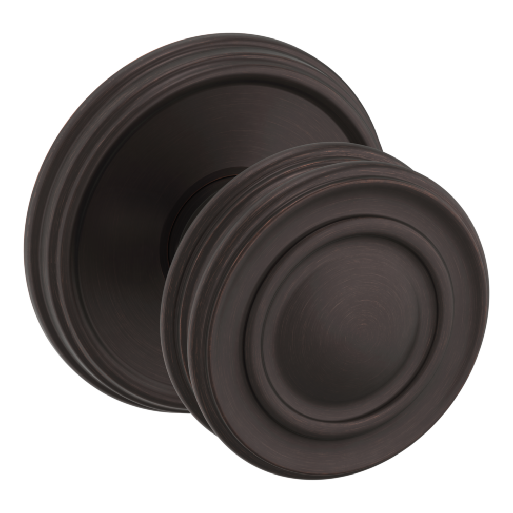 Baldwin 5066 Traditional Round Knob Set with 5078 Rose Venetian Bronze / Full Dummy / Reversible