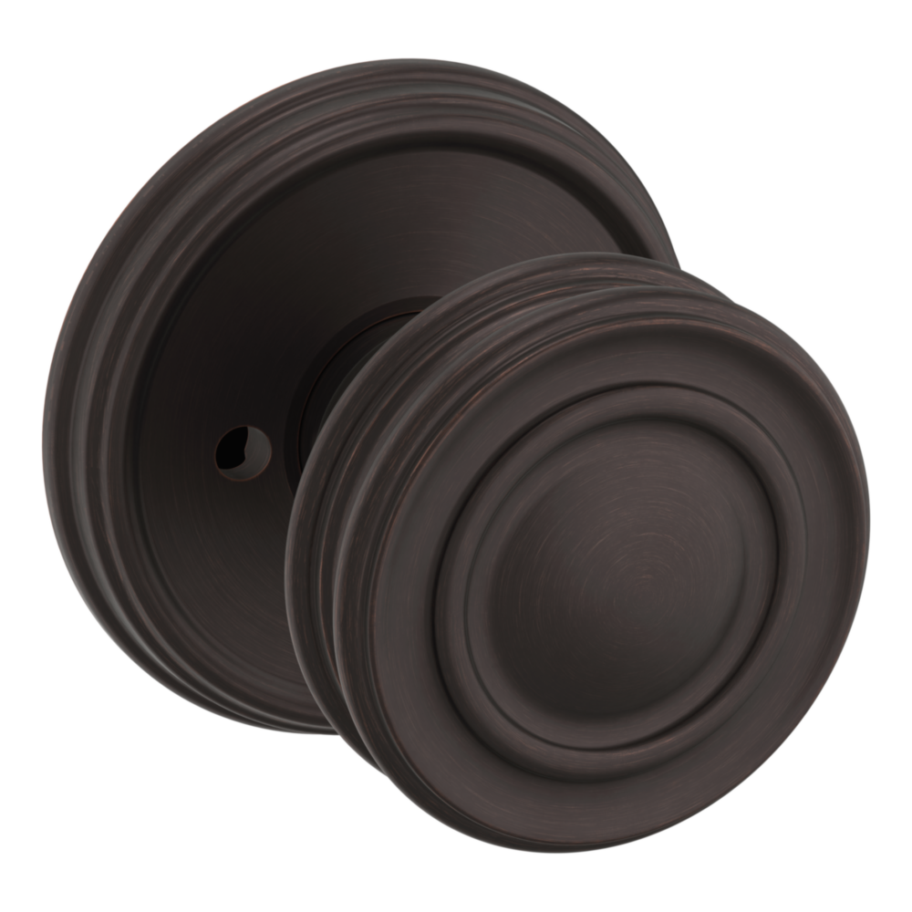 Baldwin 5066 Traditional Round Knob Set with 5078 Rose Venetian Bronze / Privacy / Reversible