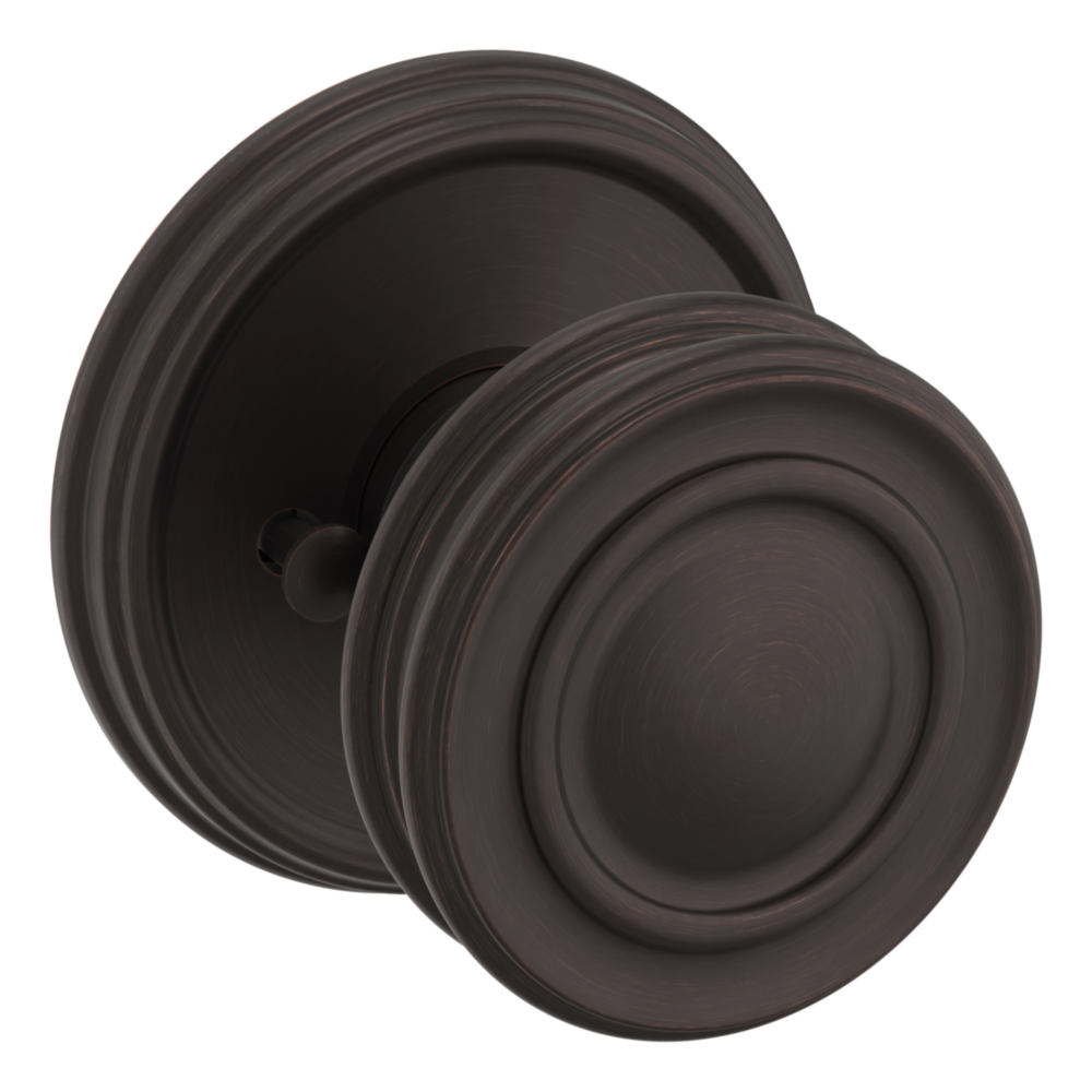 Baldwin 5066 Traditional Round Knob Set with 5078 Rose Venetian Bronze / Privacy / Reversible