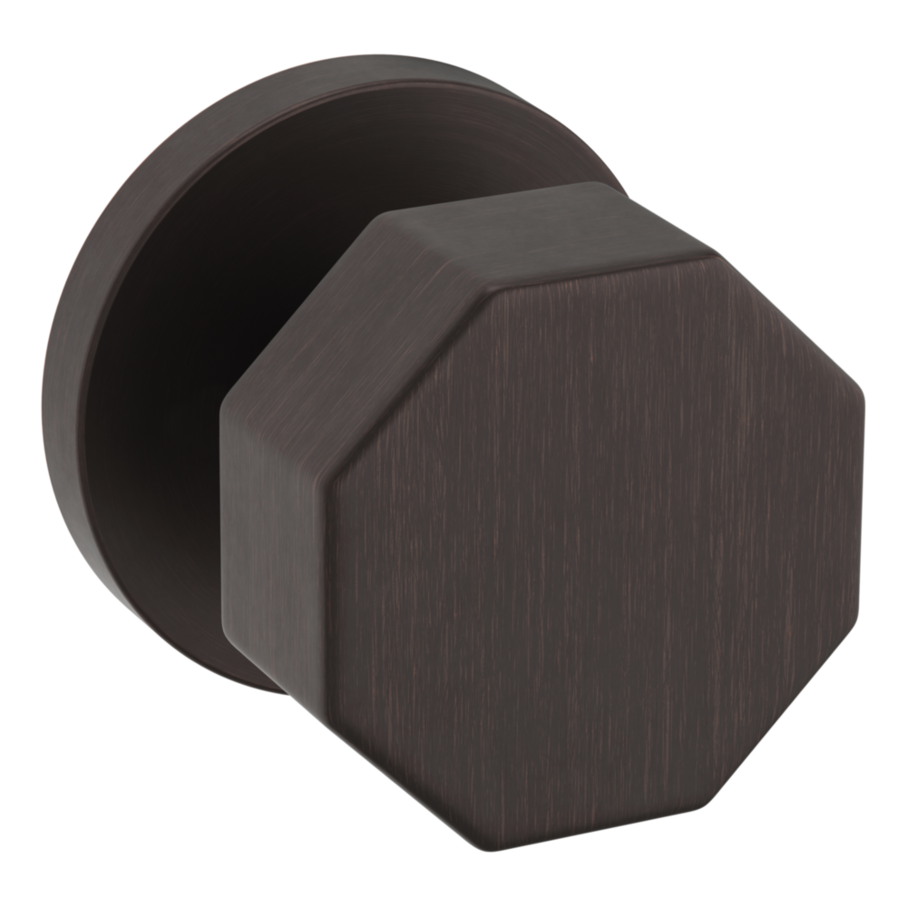 Baldwin 5073 Octagonal Knob Set with 5046 Rose Venetian Bronze / Passage / Reversible