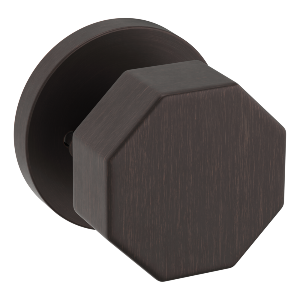 Baldwin 5073 Octagonal Knob Set with 5046 Rose Venetian Bronze / Privacy / Reversible