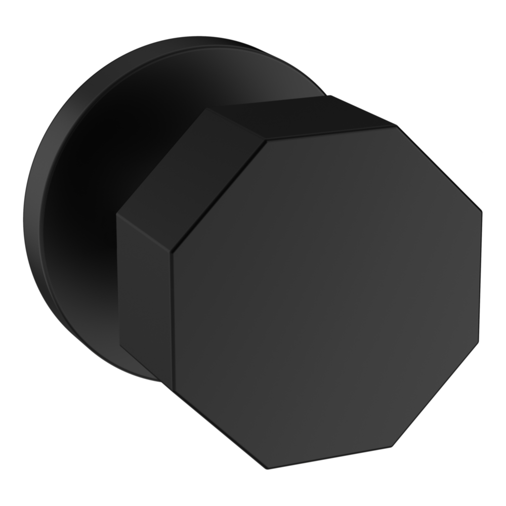 Baldwin 5073 Octagonal Knob Set with 5046 Rose Satin Black / Full Dummy / Reversible