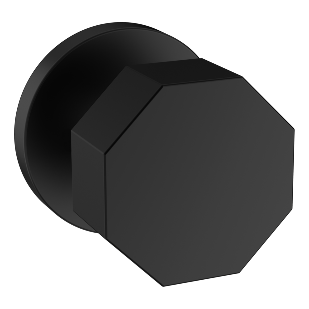 Baldwin 5073 Octagonal Knob Set with 5046 Rose Satin Black / Passage / Reversible