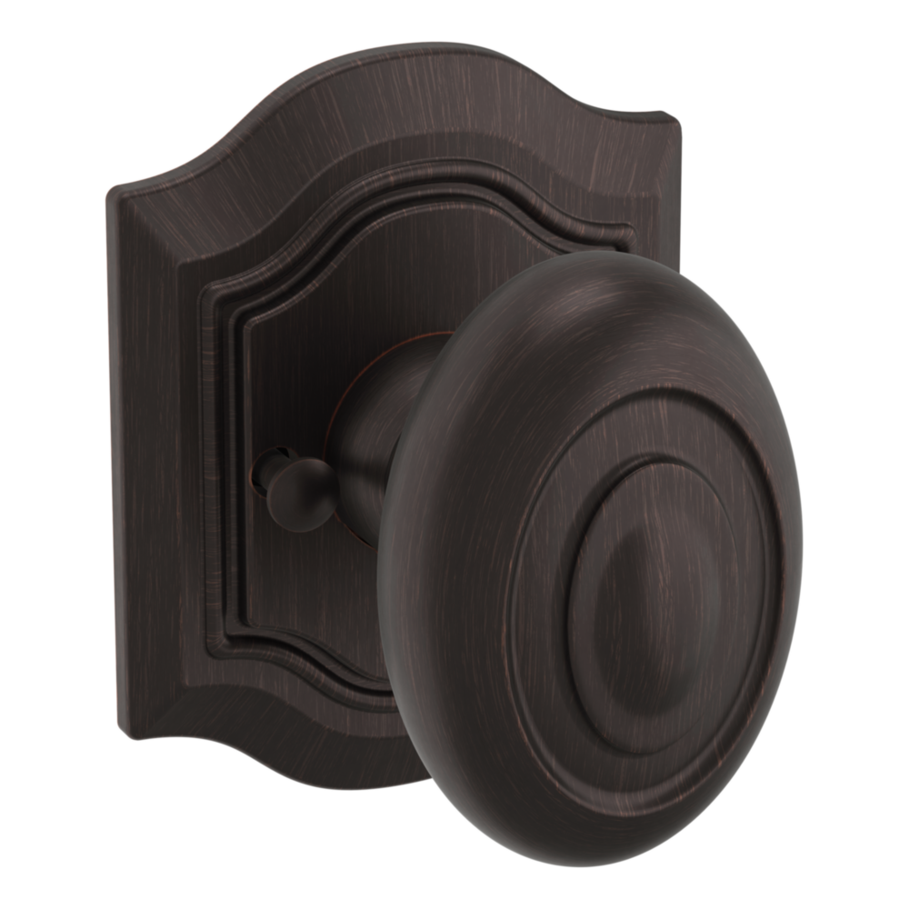 Baldwin 5077 Bethpage Knob Set with R027 Rose Venetian Bronze / Privacy / Reversible