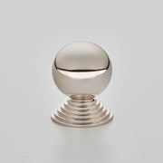 Croft Ball and Step Cabinet Knob 32mm / Polished Nickel