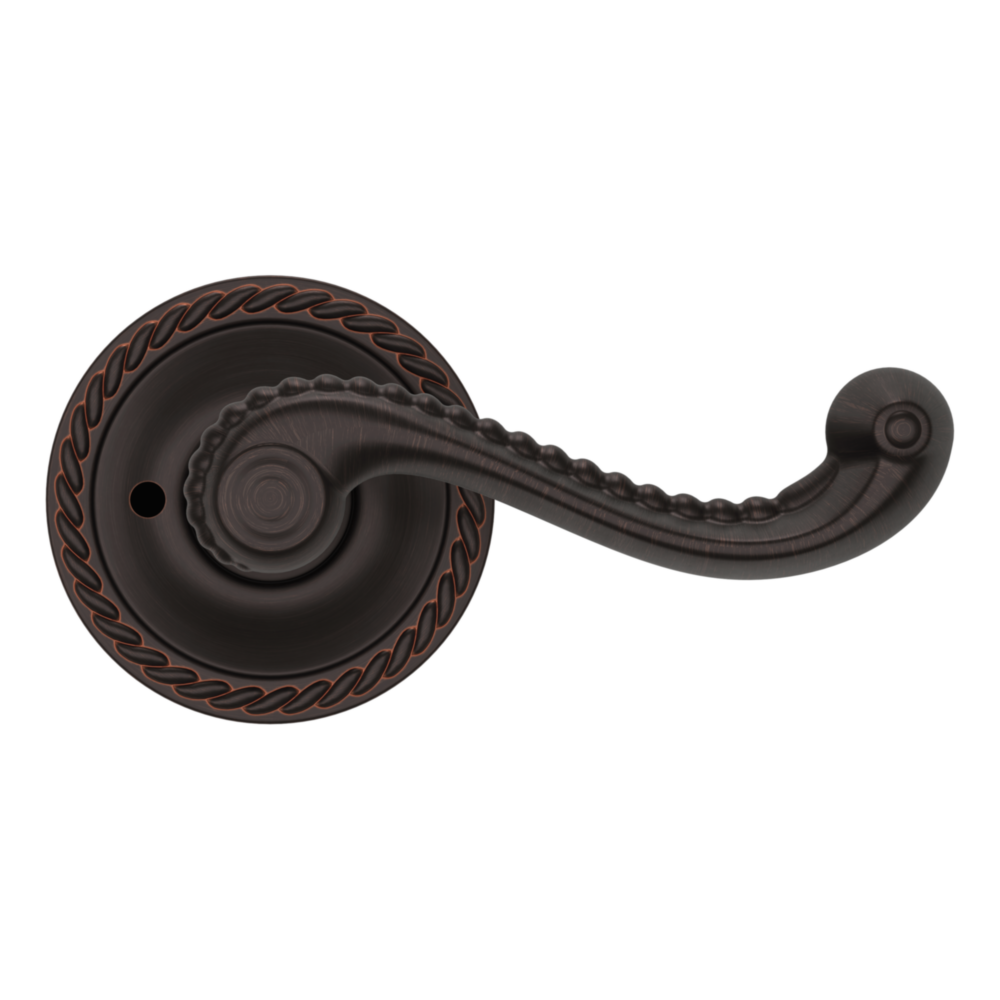 Baldwin 5104 Bristol Lever Set with 5004 Rose Venetian Bronze / Privacy / Reversible