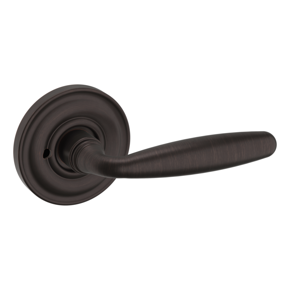Baldwin 5106 Traditional Straight Lever Set with 5048 Rose Venetian Bronze / Privacy / Reversible