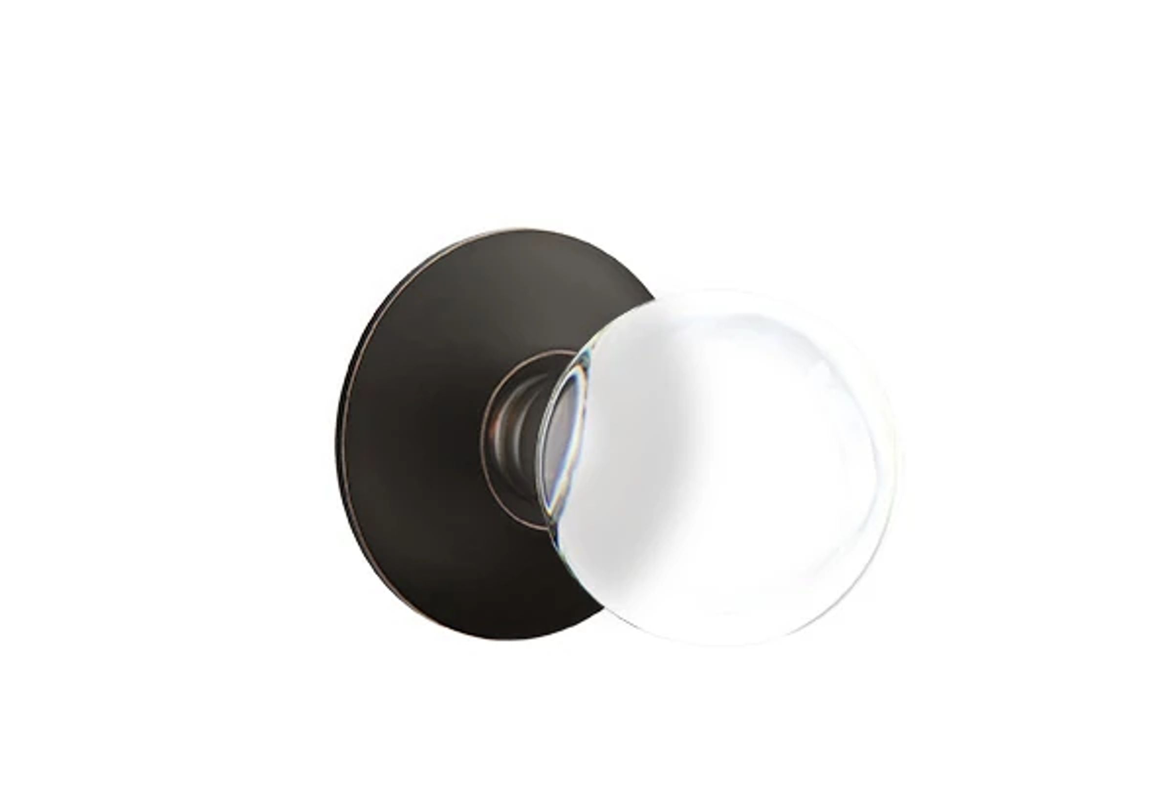 Emtek Bristol Glass Knob Set with Modern Rosette