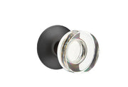 Emtek Concealed Fastener Modern Disc Glass Knob Set with Modern Rosette