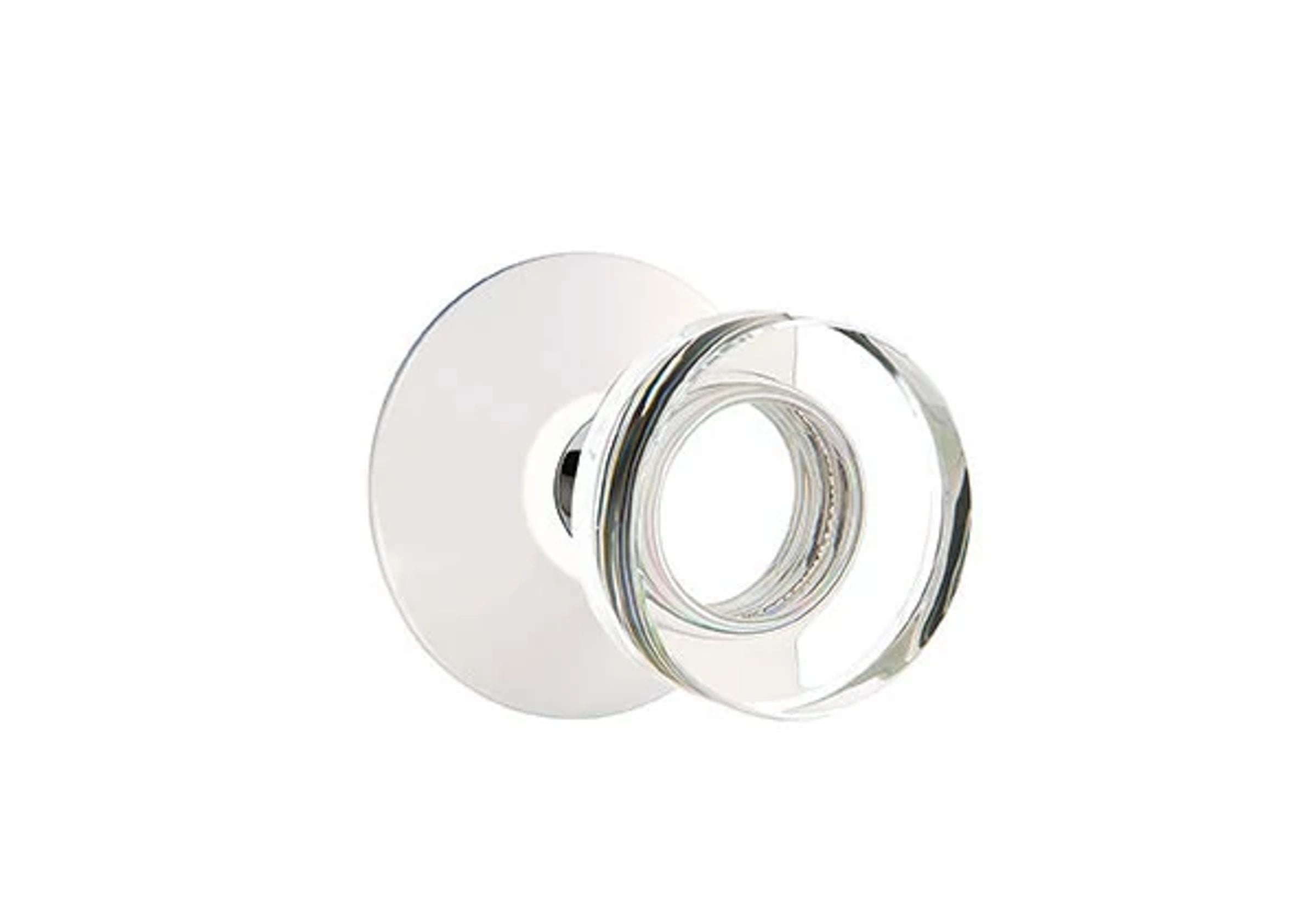 Emtek Modern Disc Glass Knob Set with Modern Rosette