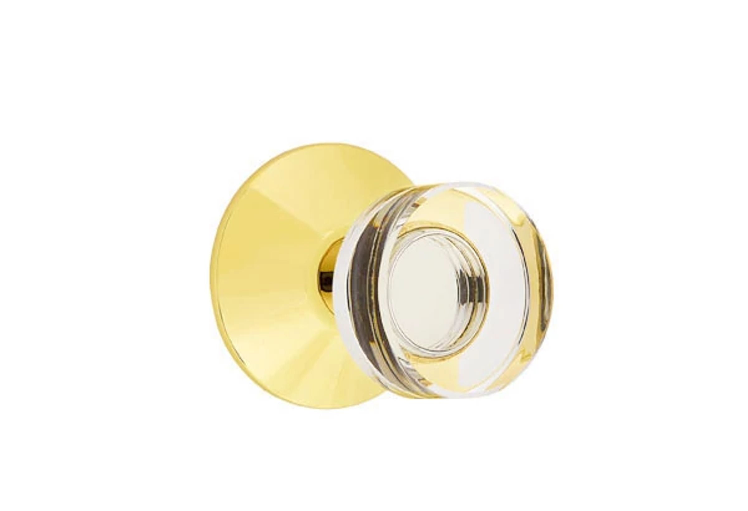 Emtek Modern Disc Glass Knob Set with Modern Rosette