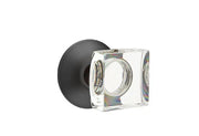Emtek Concealed Fastener Modern Square Glass Knob Set with Modern Rosette