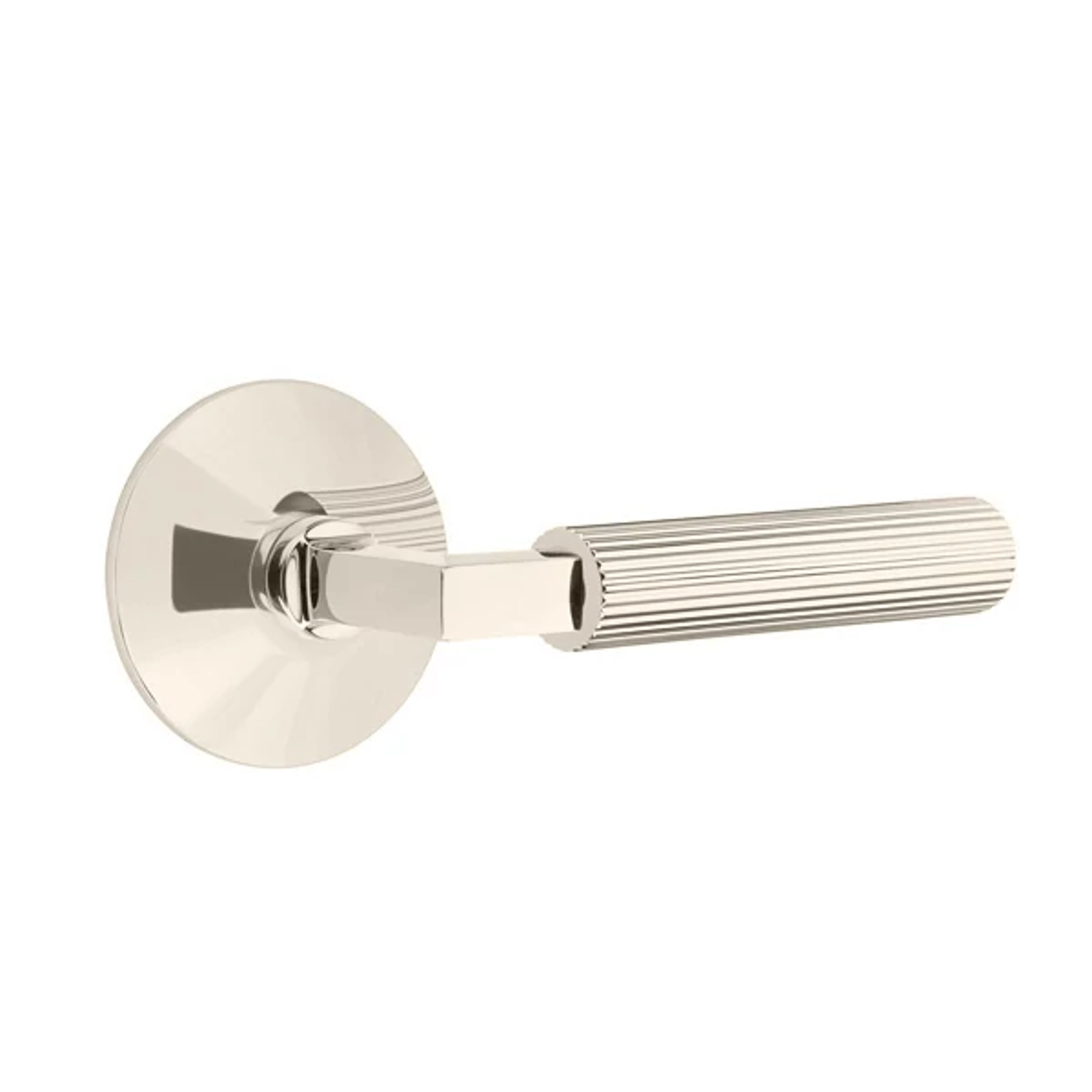 Emtek Select L-Square Straight Knurled Lever Set with Modern Rosette