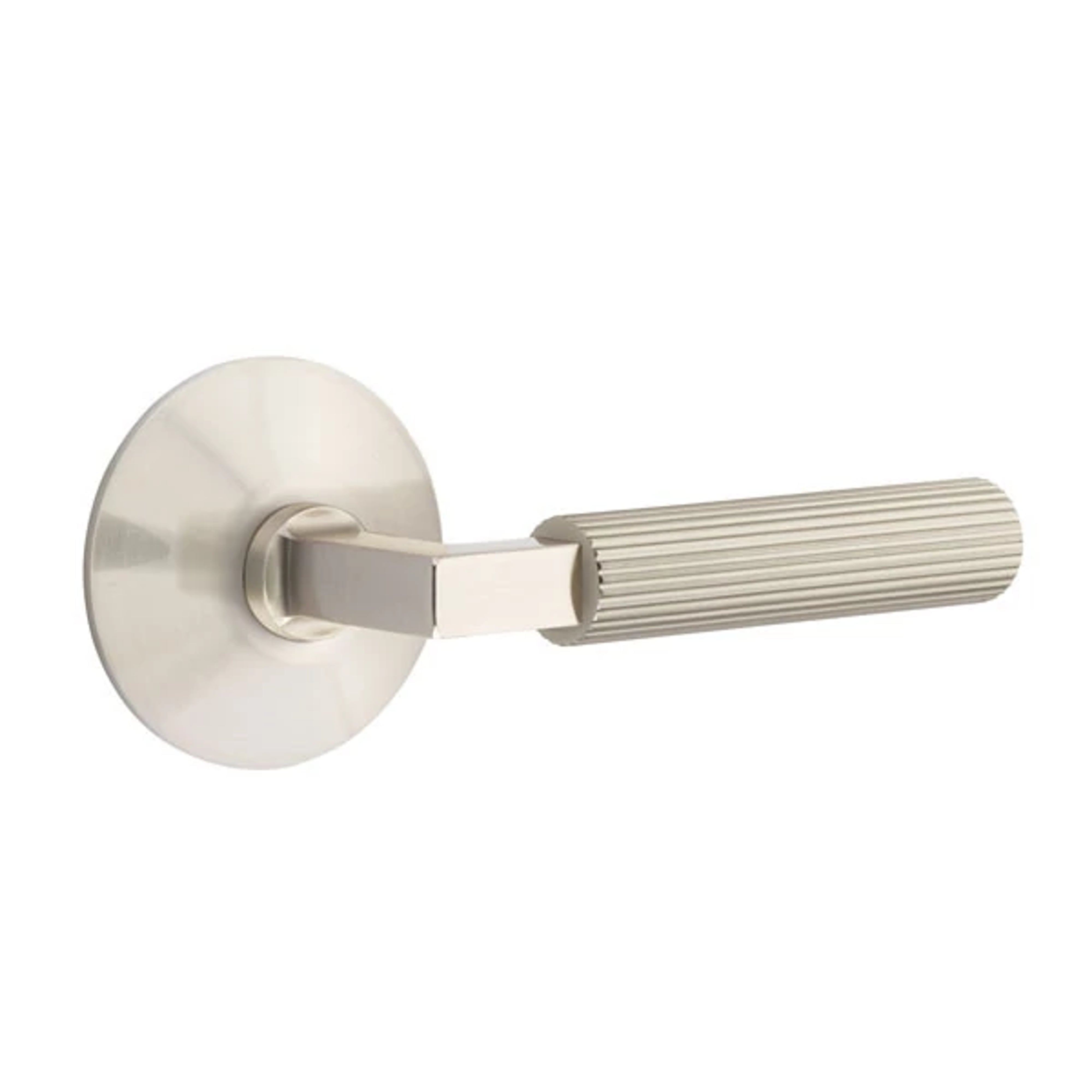 Emtek Select L-Square Straight Knurled Lever Set with Modern Rosette