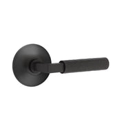 Emtek Select L-Square Hammered Lever Set with Modern Rosette