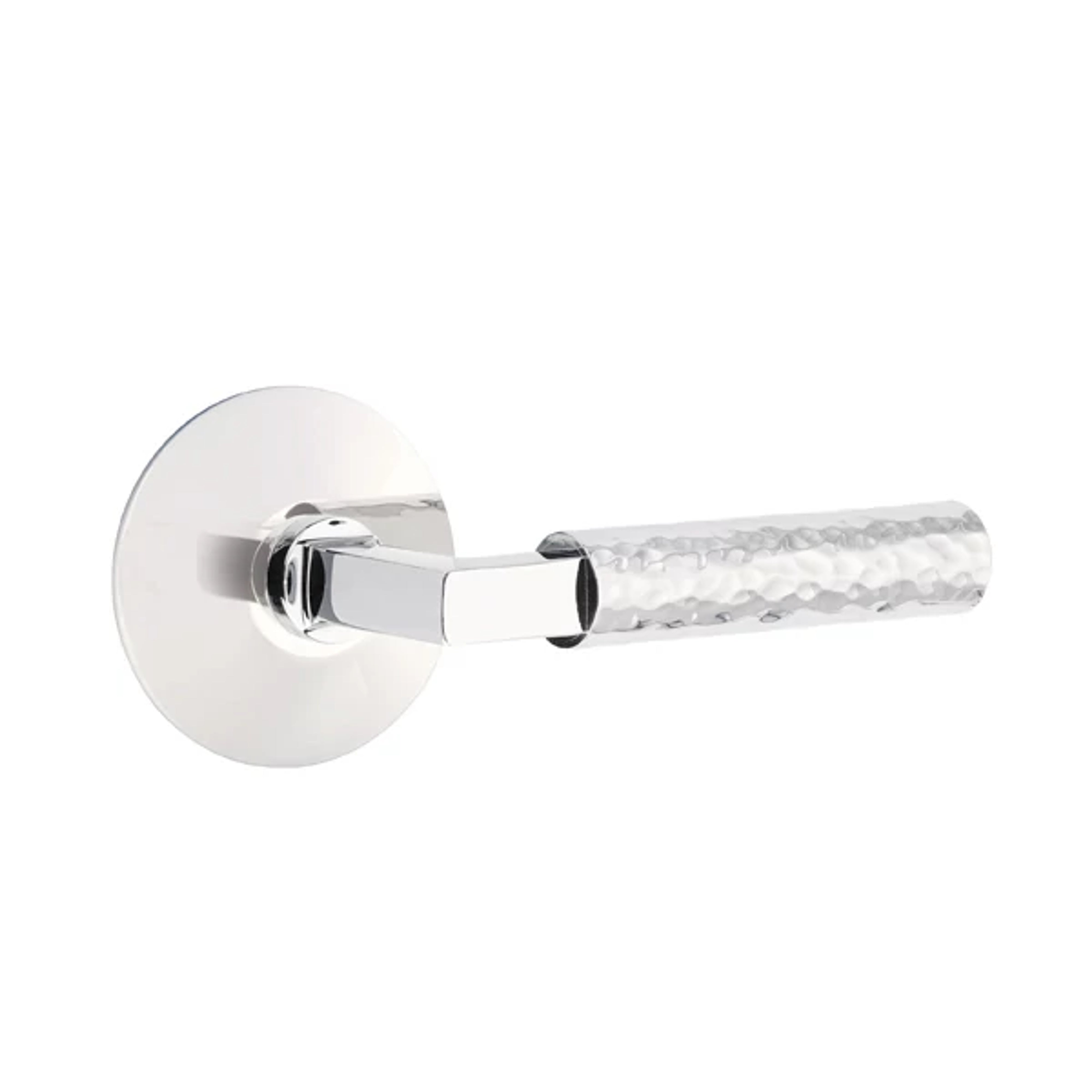 Emtek Select L-Square Hammered Lever Set with Modern Rosette