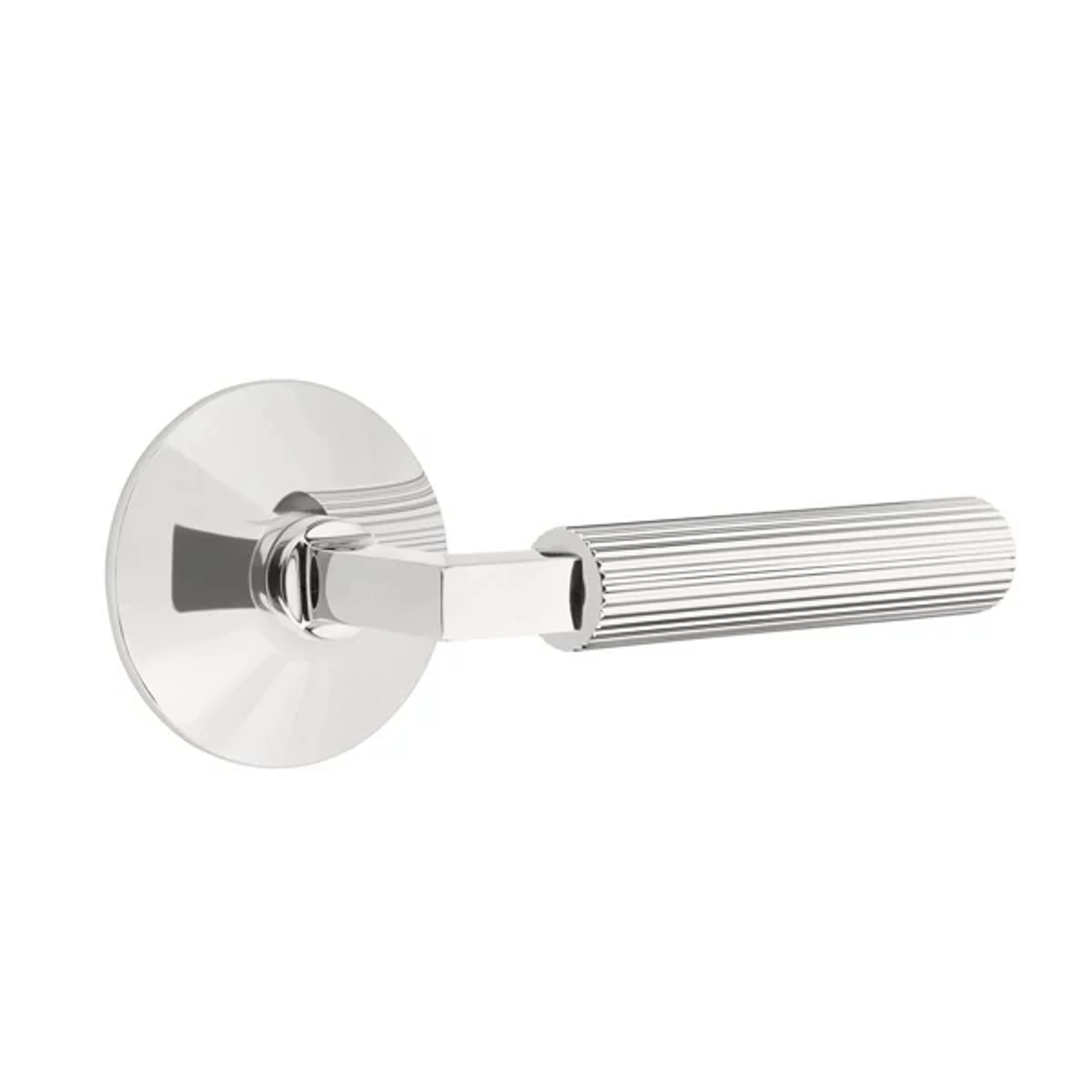 Emtek Select L-Square Straight Knurled Lever Set with Modern Rosette