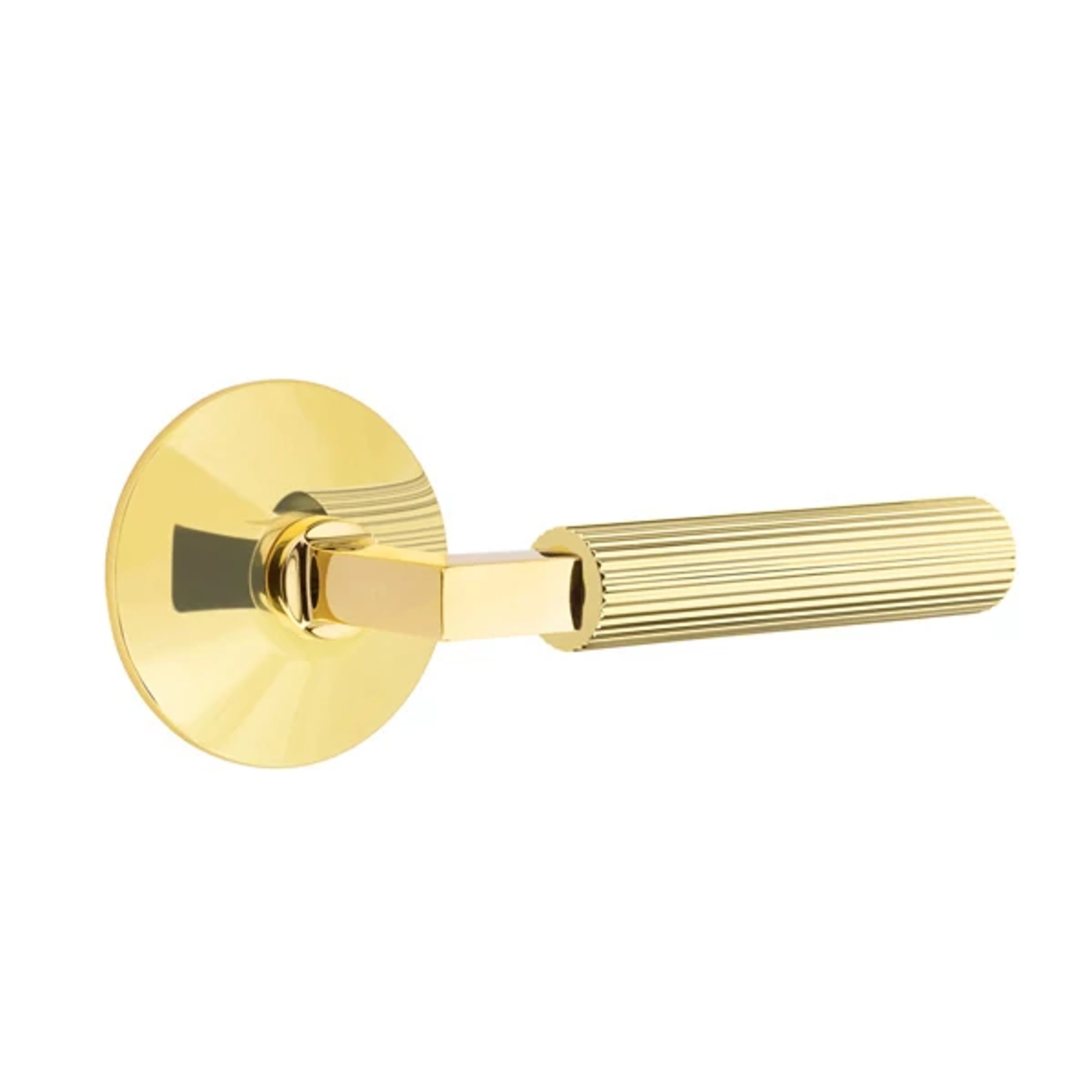 Emtek Select L-Square Straight Knurled Lever Set with Modern Rosette