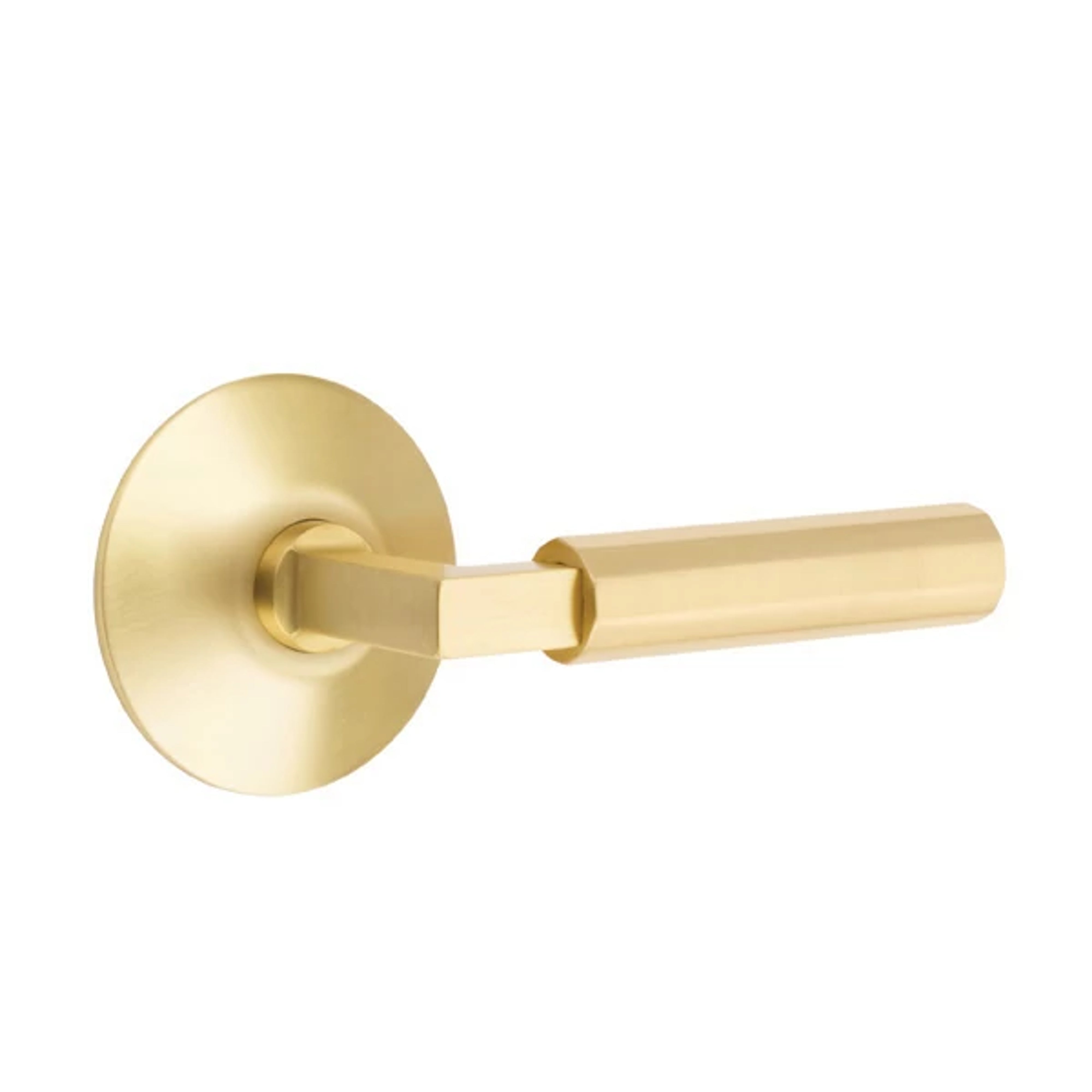 Emtek Select L-Square Faceted Lever Set with Modern Rosette