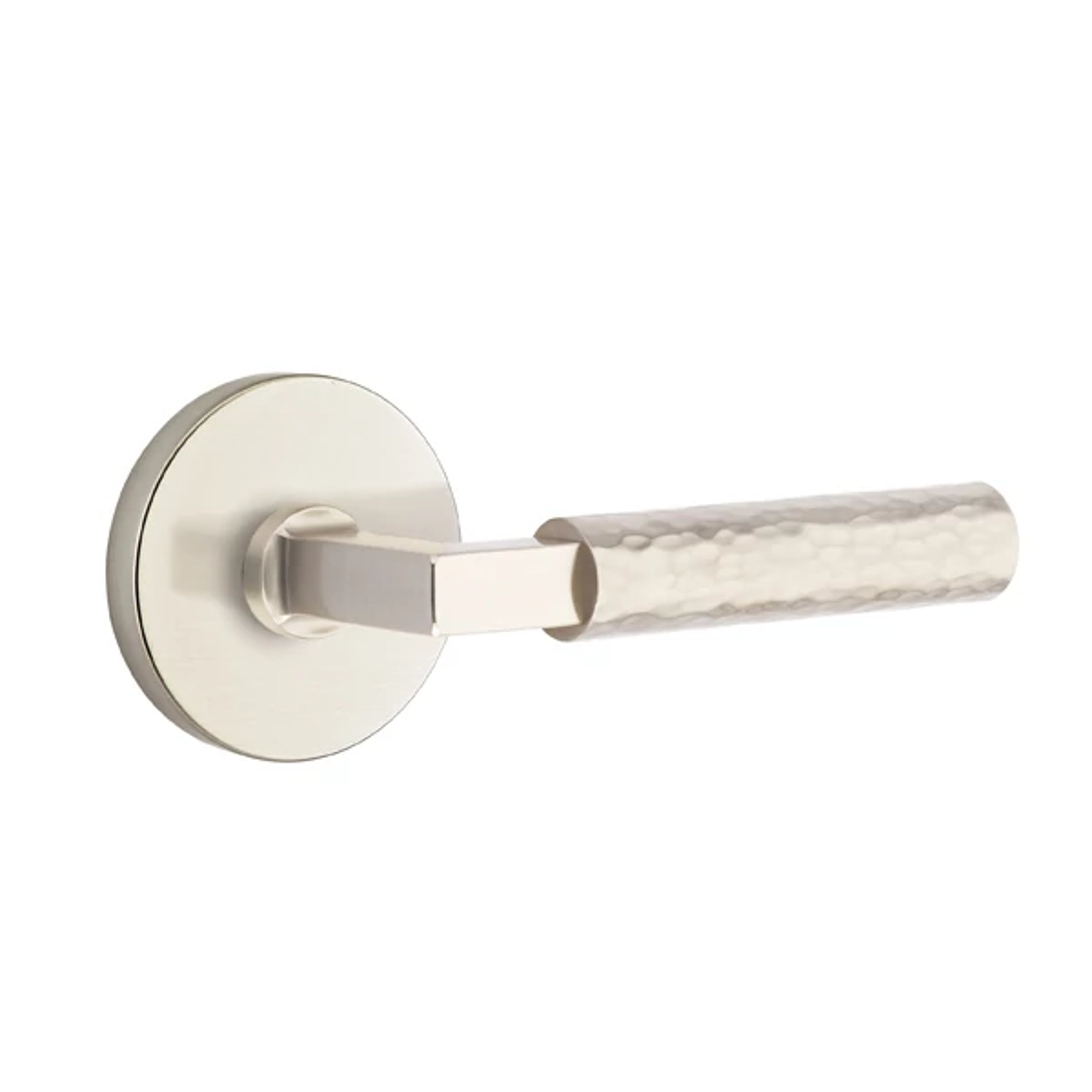 Emtek Select L-Square Hammered Lever Set with Disk Rosette