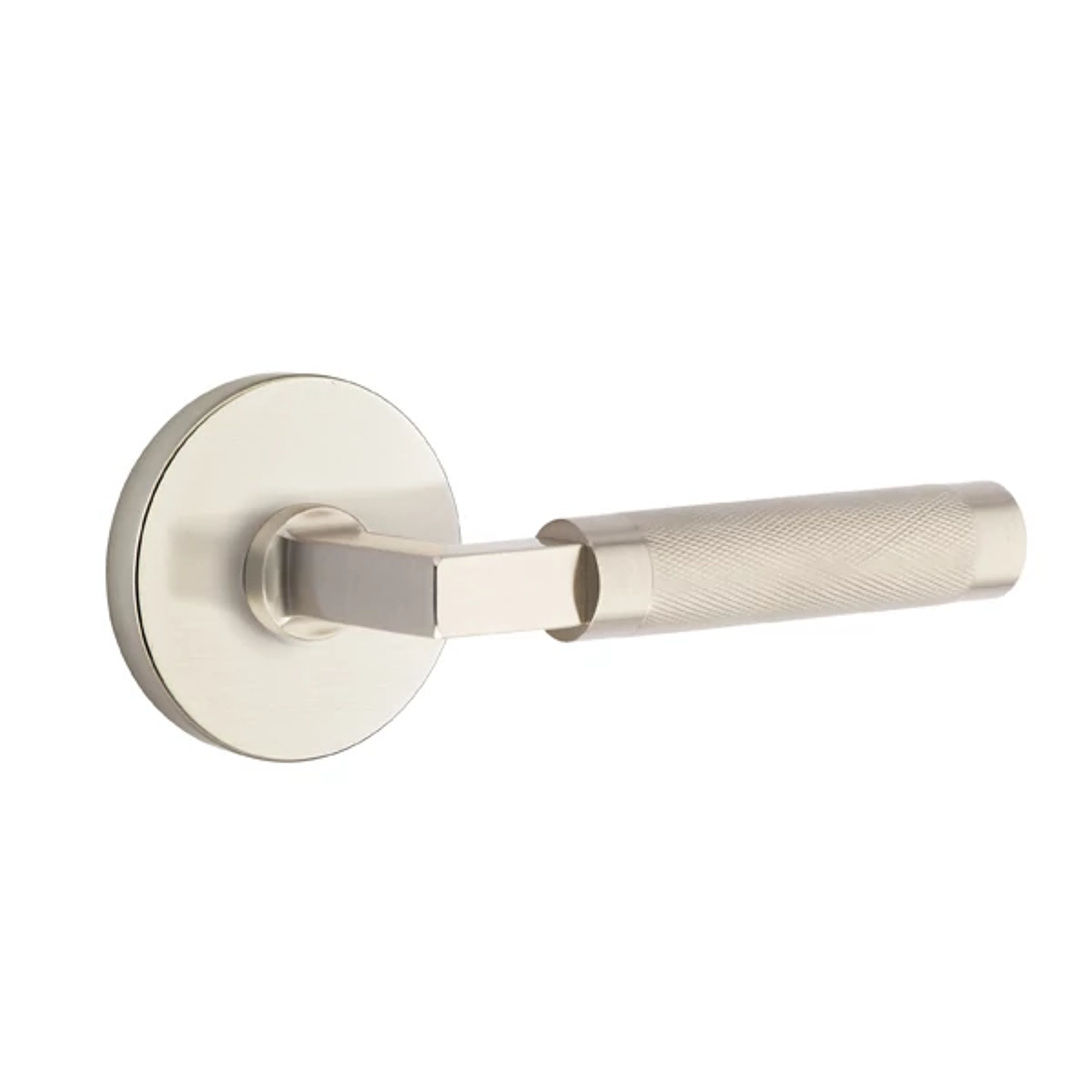 Emtek Select L-Square Knurled Lever Set with Disk Rosette