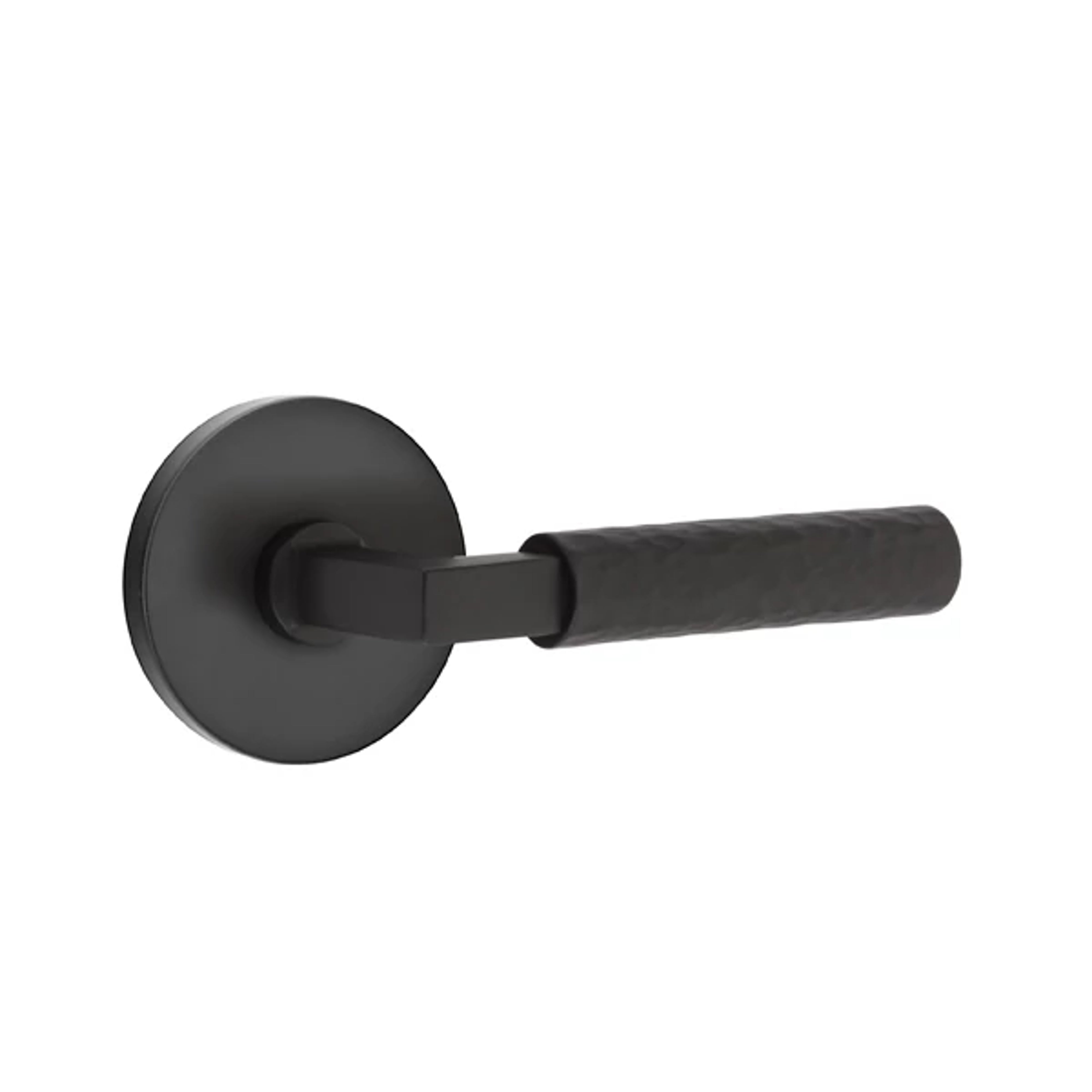 Emtek Select L-Square Hammered Lever Set with Disk Rosette