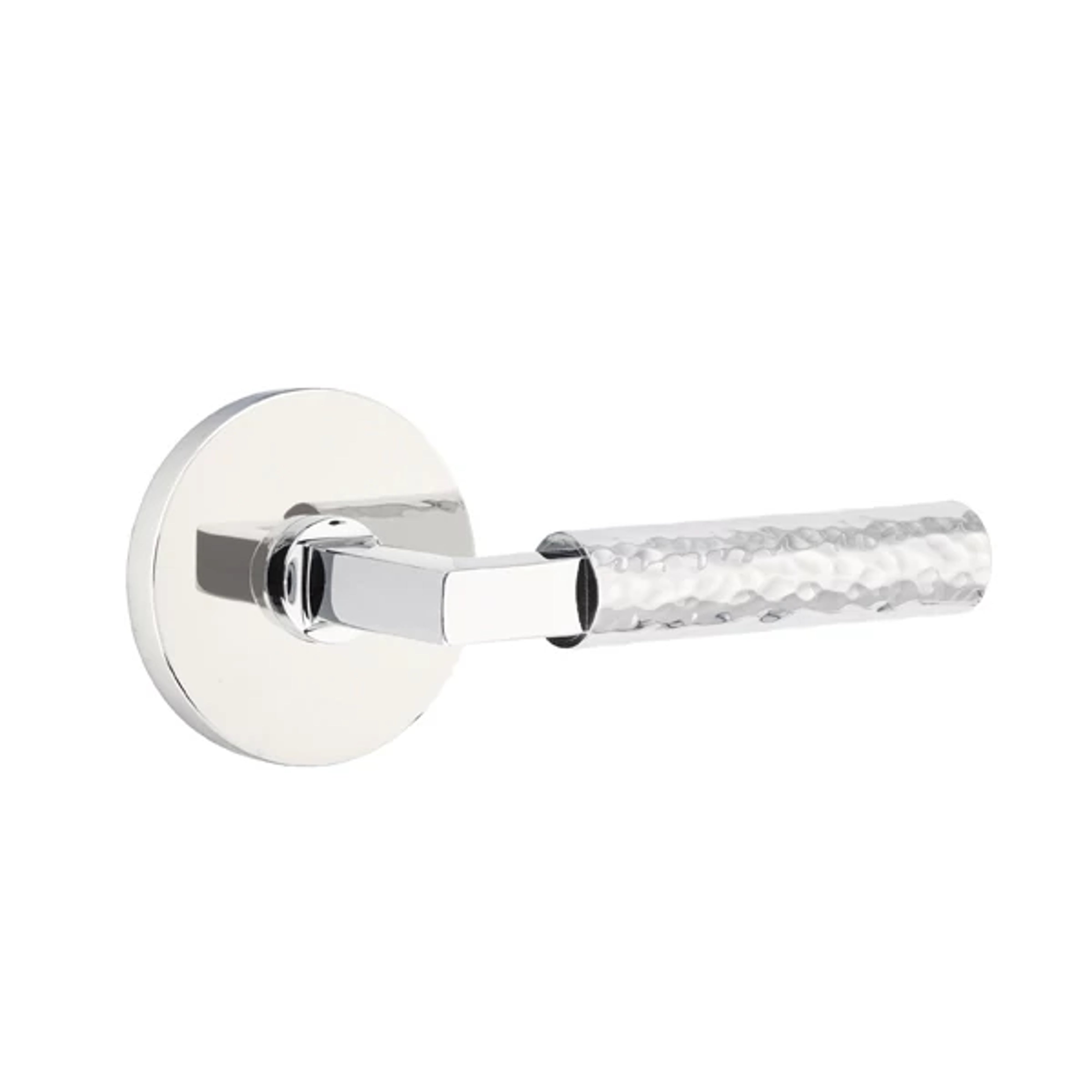 Emtek Select L-Square Hammered Lever Set with Disk Rosette