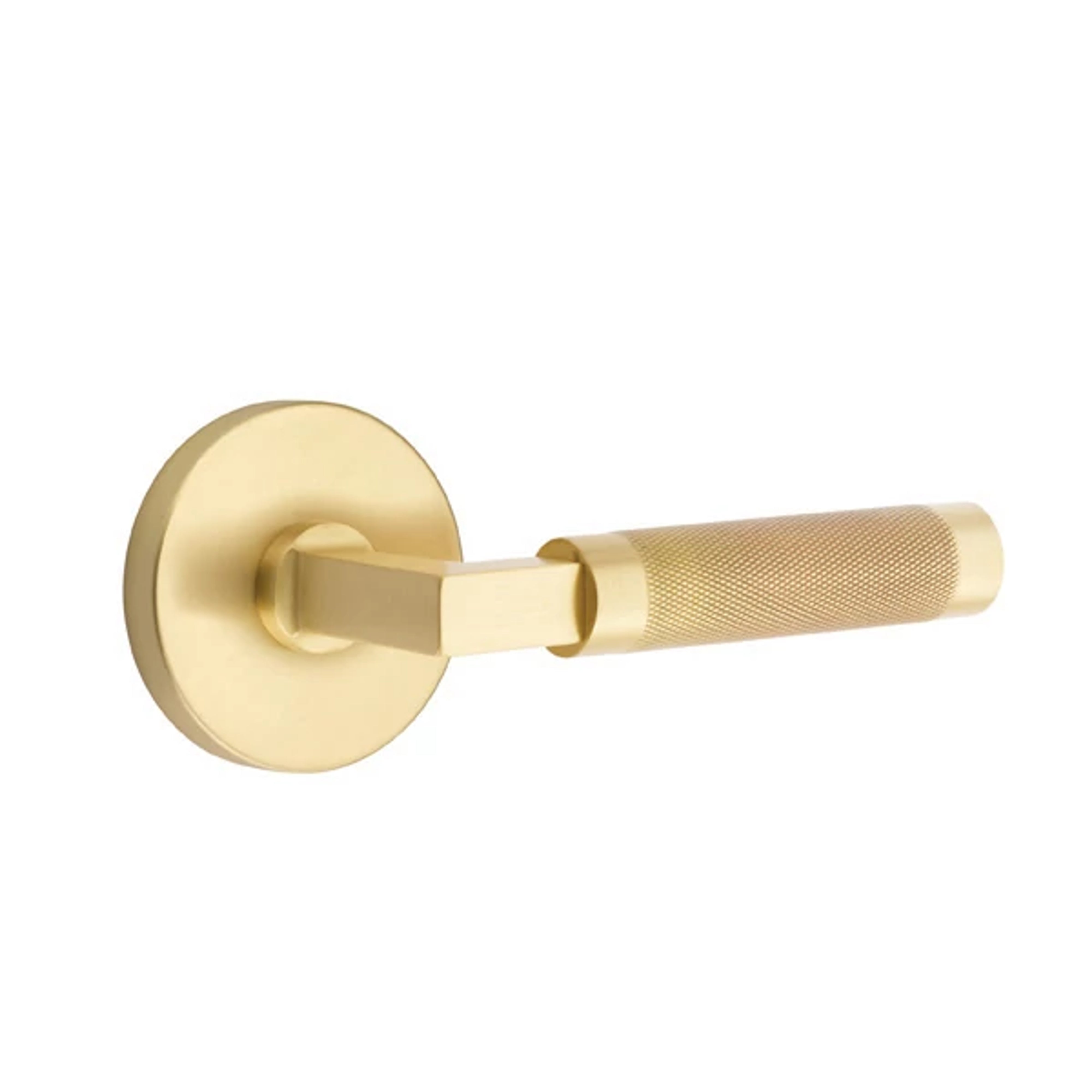 Emtek Select L-Square Knurled Lever Set with Disk Rosette