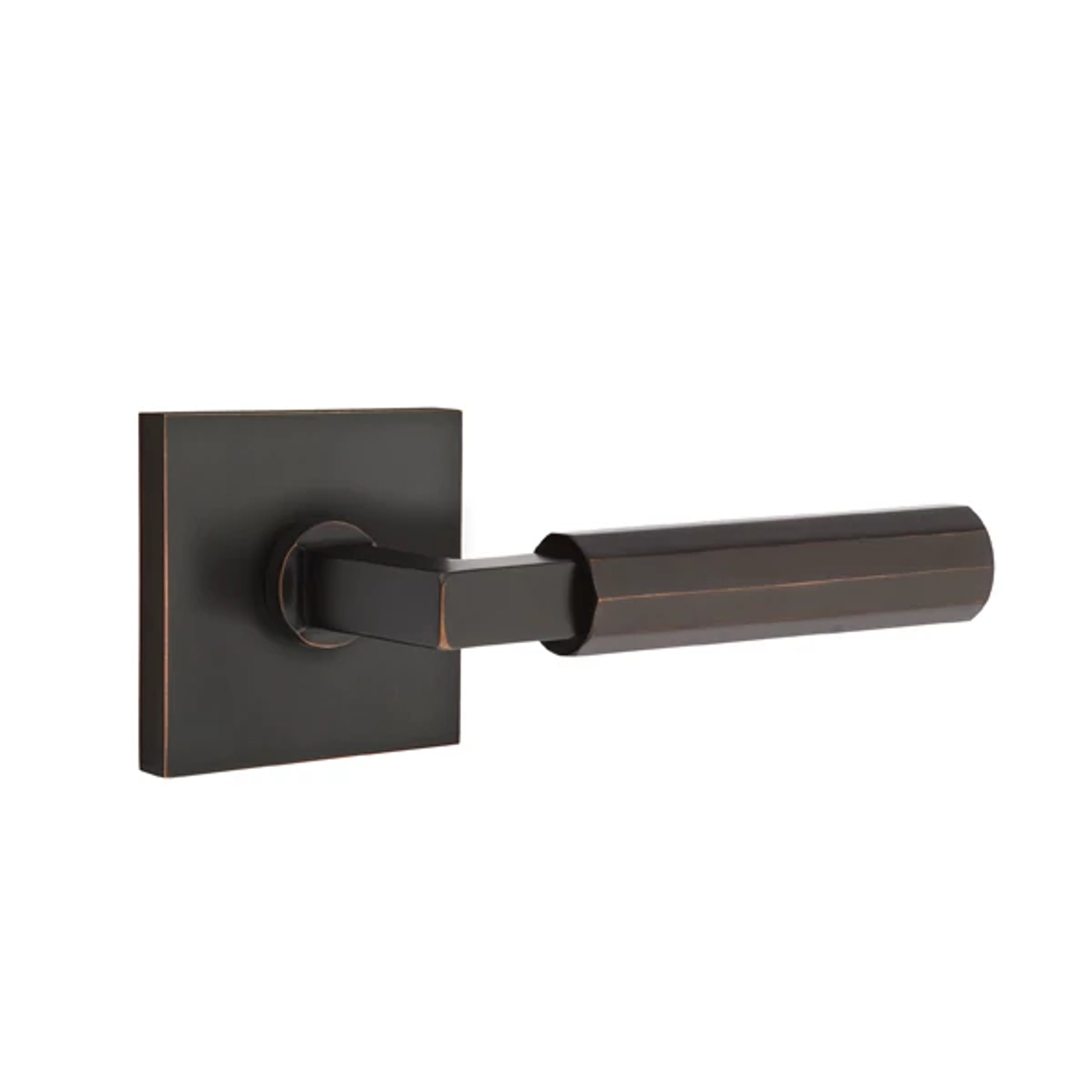 Emtek Select L-Square Faceted Lever Set with Square Rosette