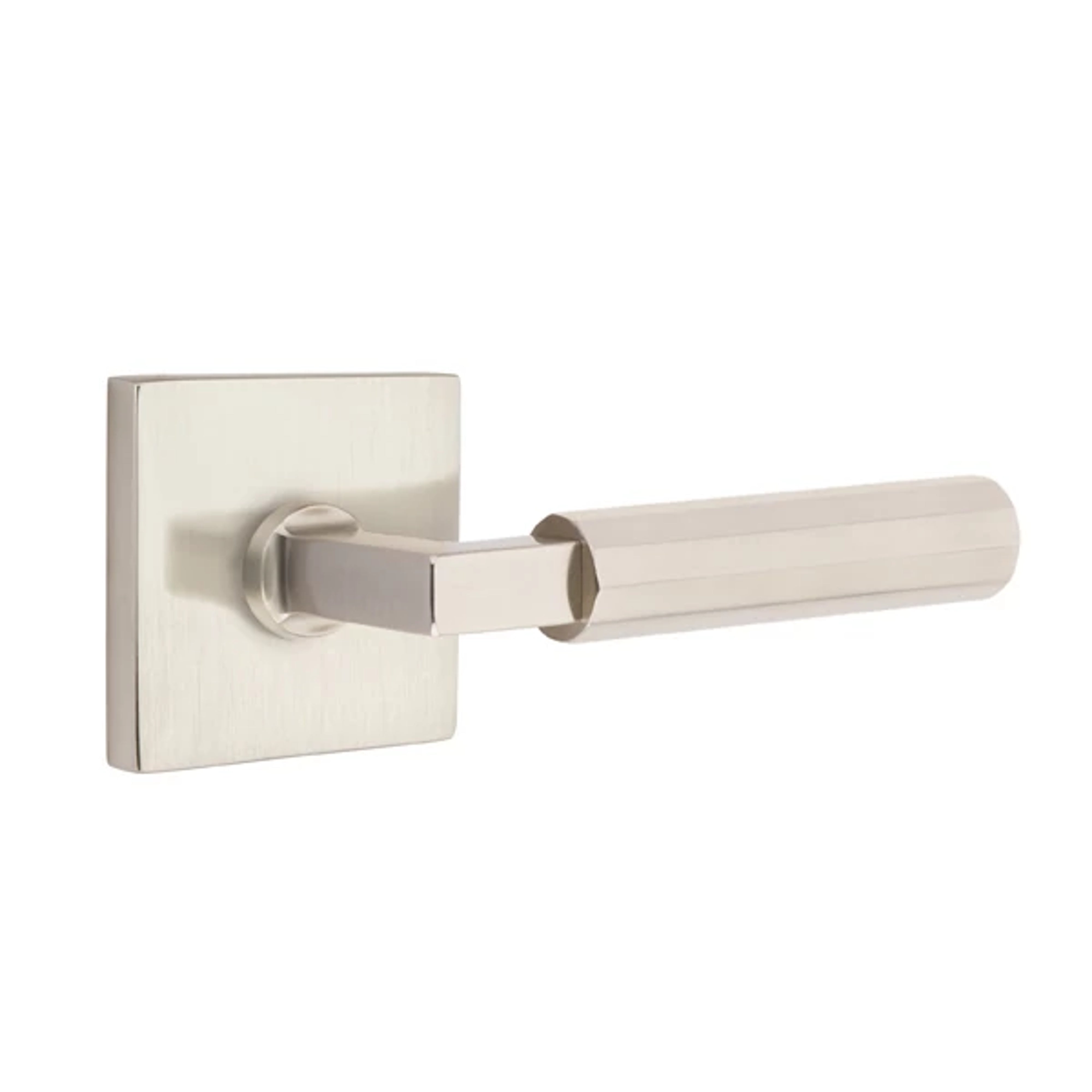 Emtek Select L-Square Faceted Lever Set with Square Rosette