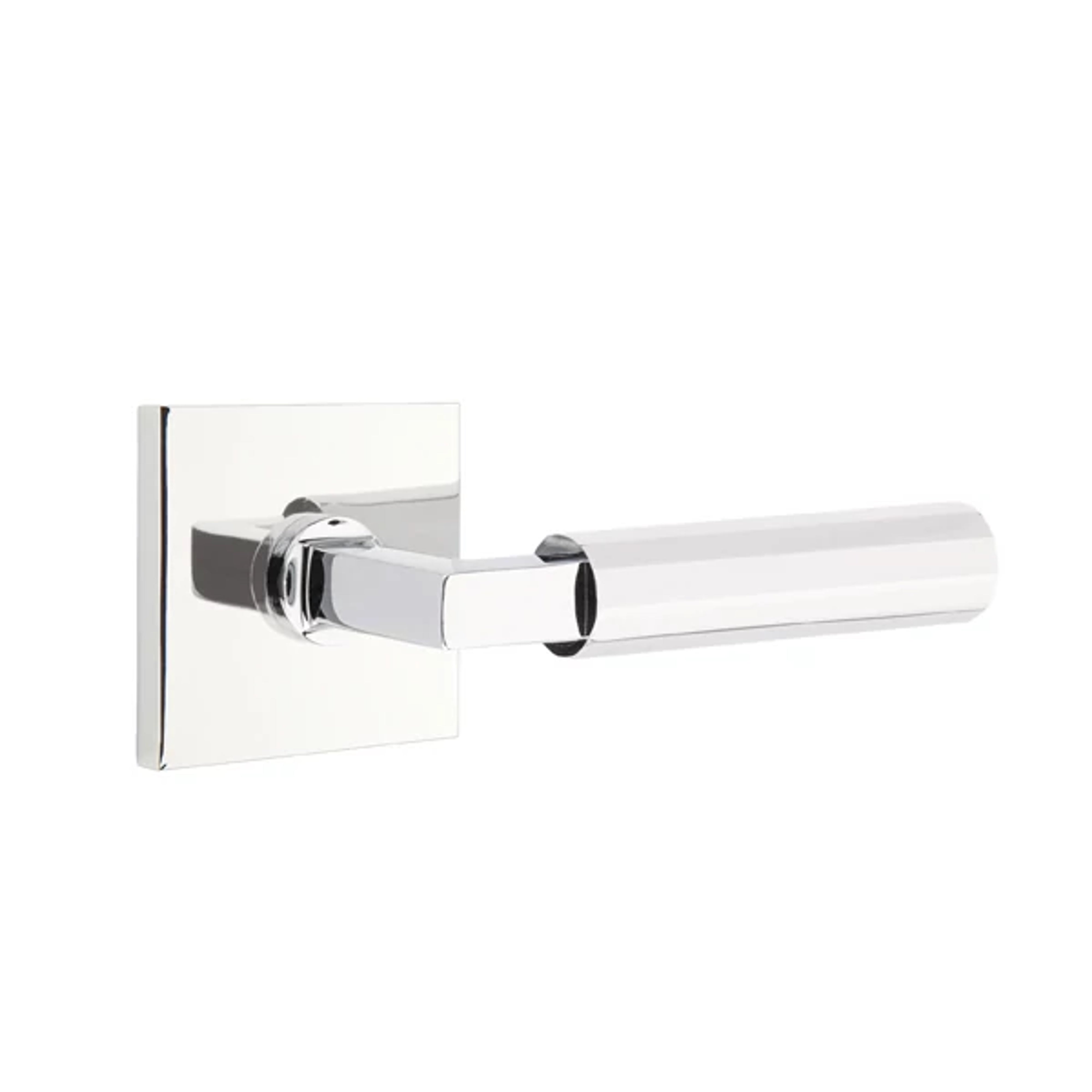Emtek Select L-Square Faceted Lever Set with Square Rosette