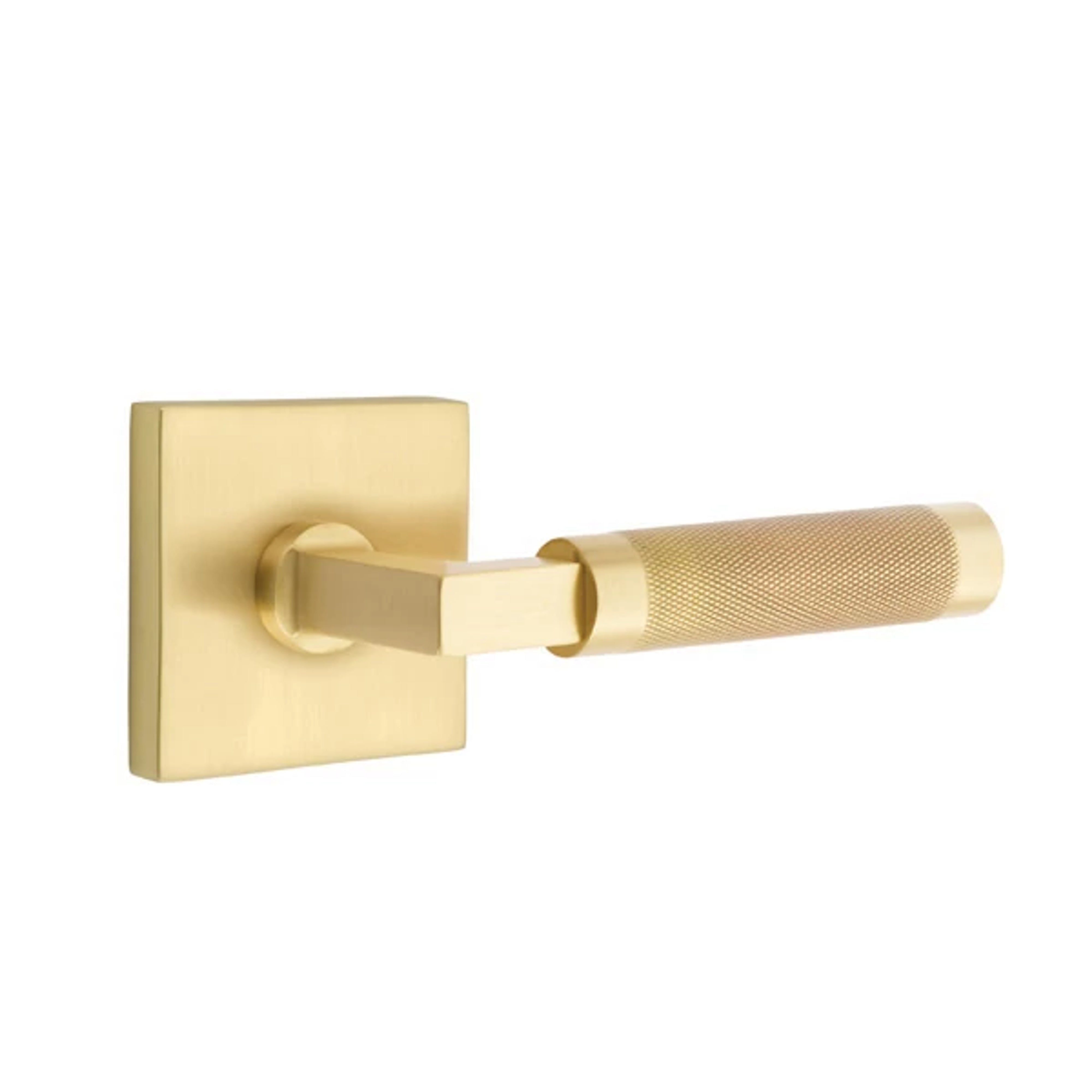 Emtek Select L-Square Knurled Lever Set with Square Rosette