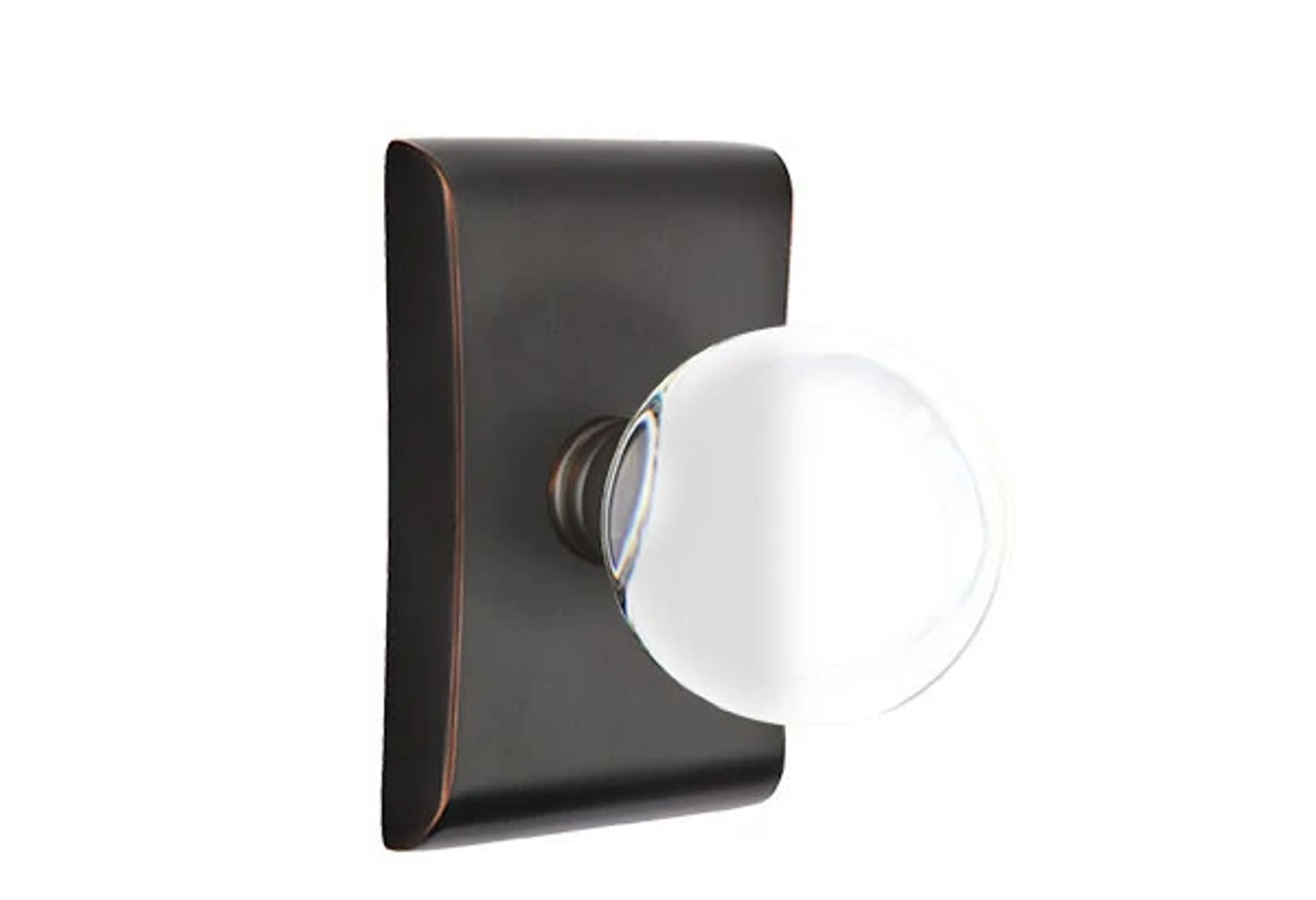 Emtek Concealed Fastener Bristol Glass Knob Set with Neos Rosette