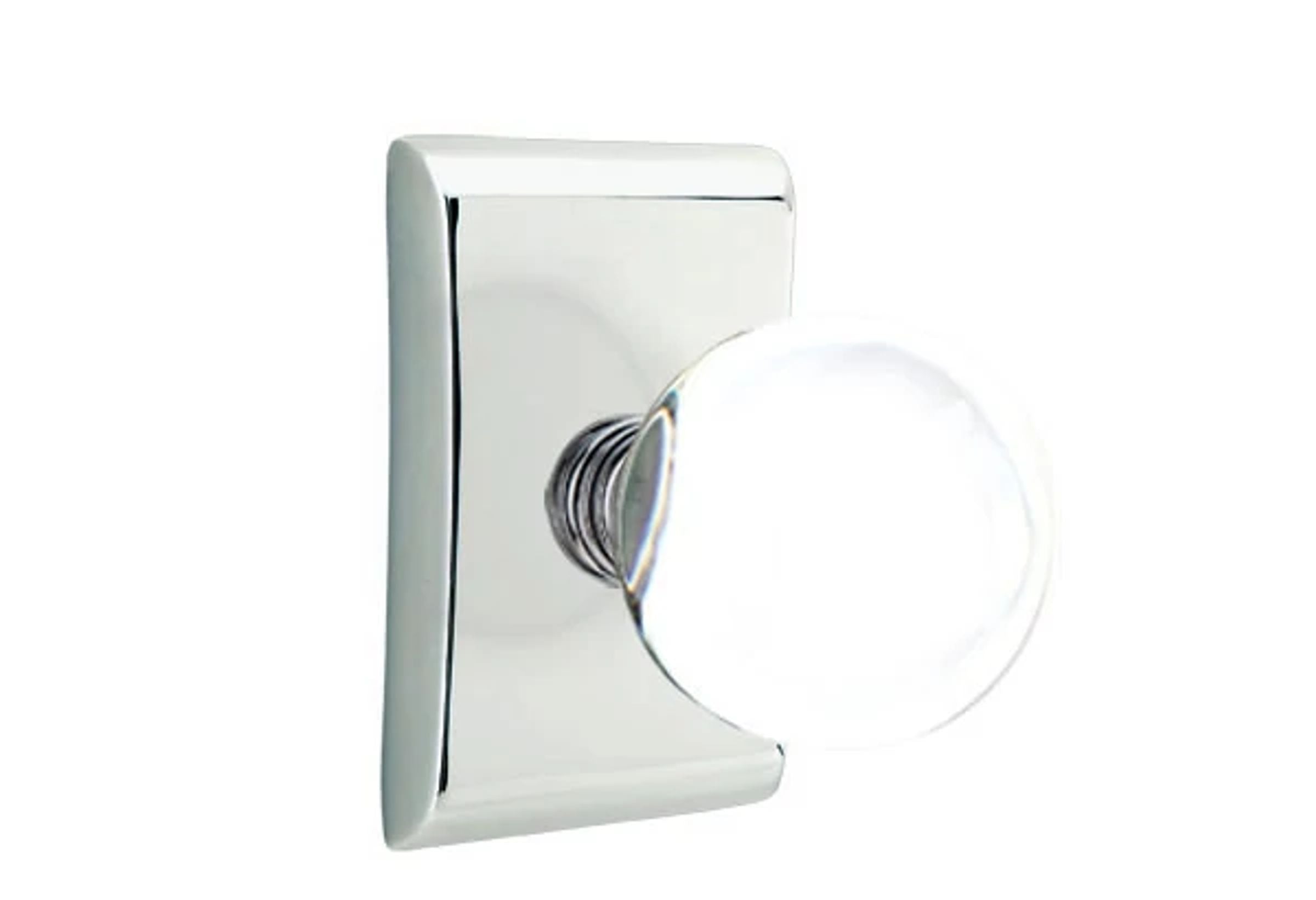 Emtek Concealed Fastener Bristol Glass Knob Set with Neos Rosette