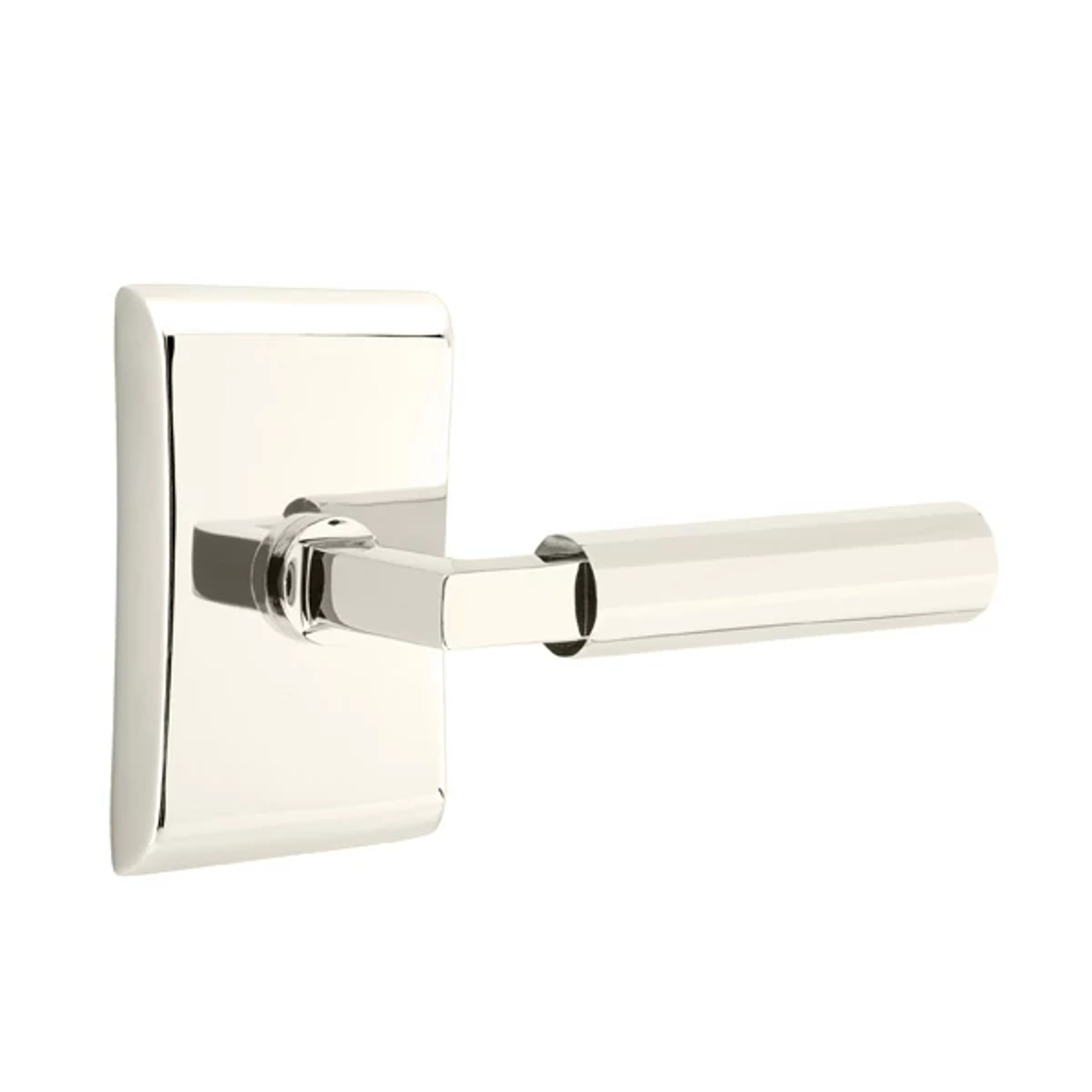 Emtek Select L-Square Faceted Lever Set with Neos Rosette