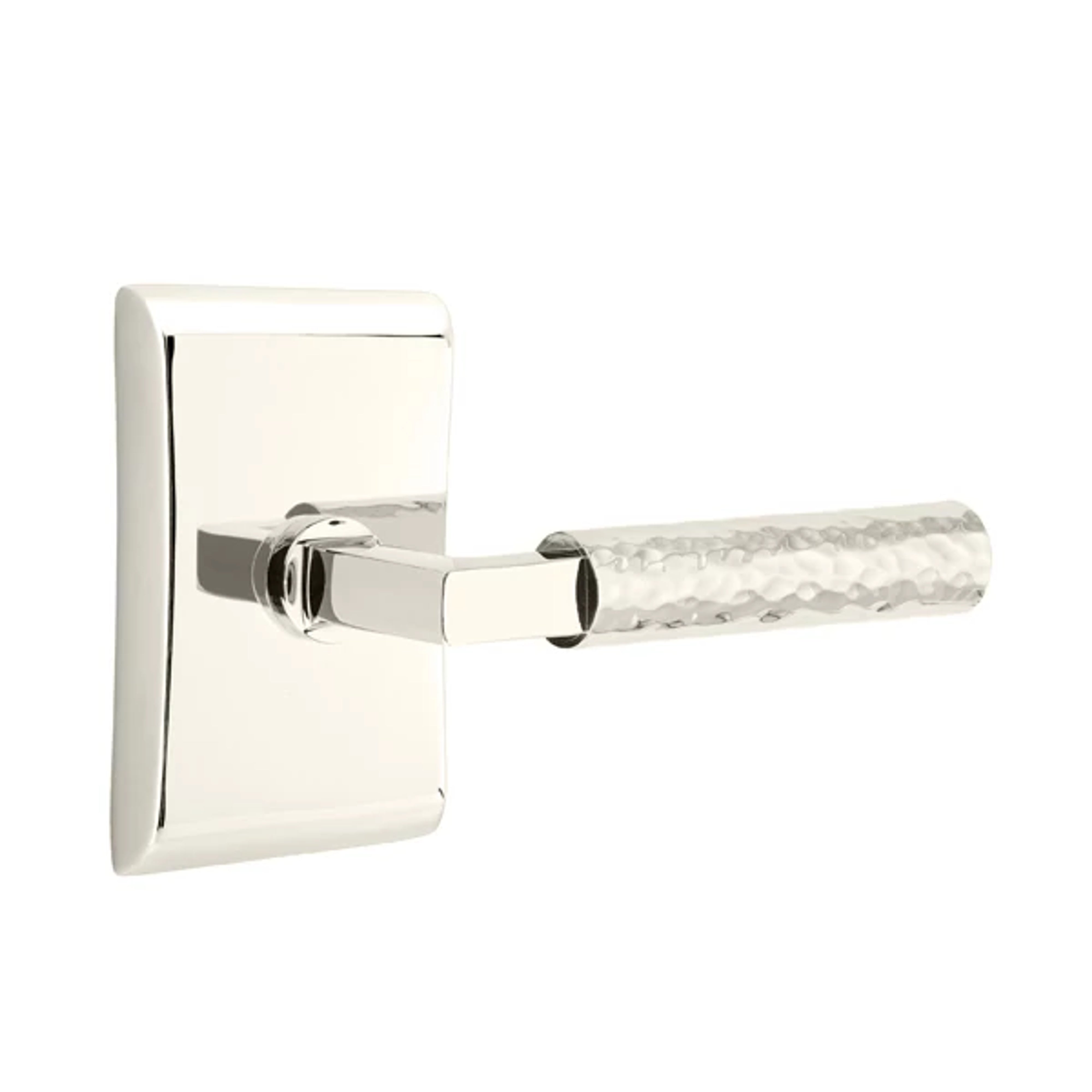 Emtek Select L-Square Hammered Lever Set with Neos Rosette