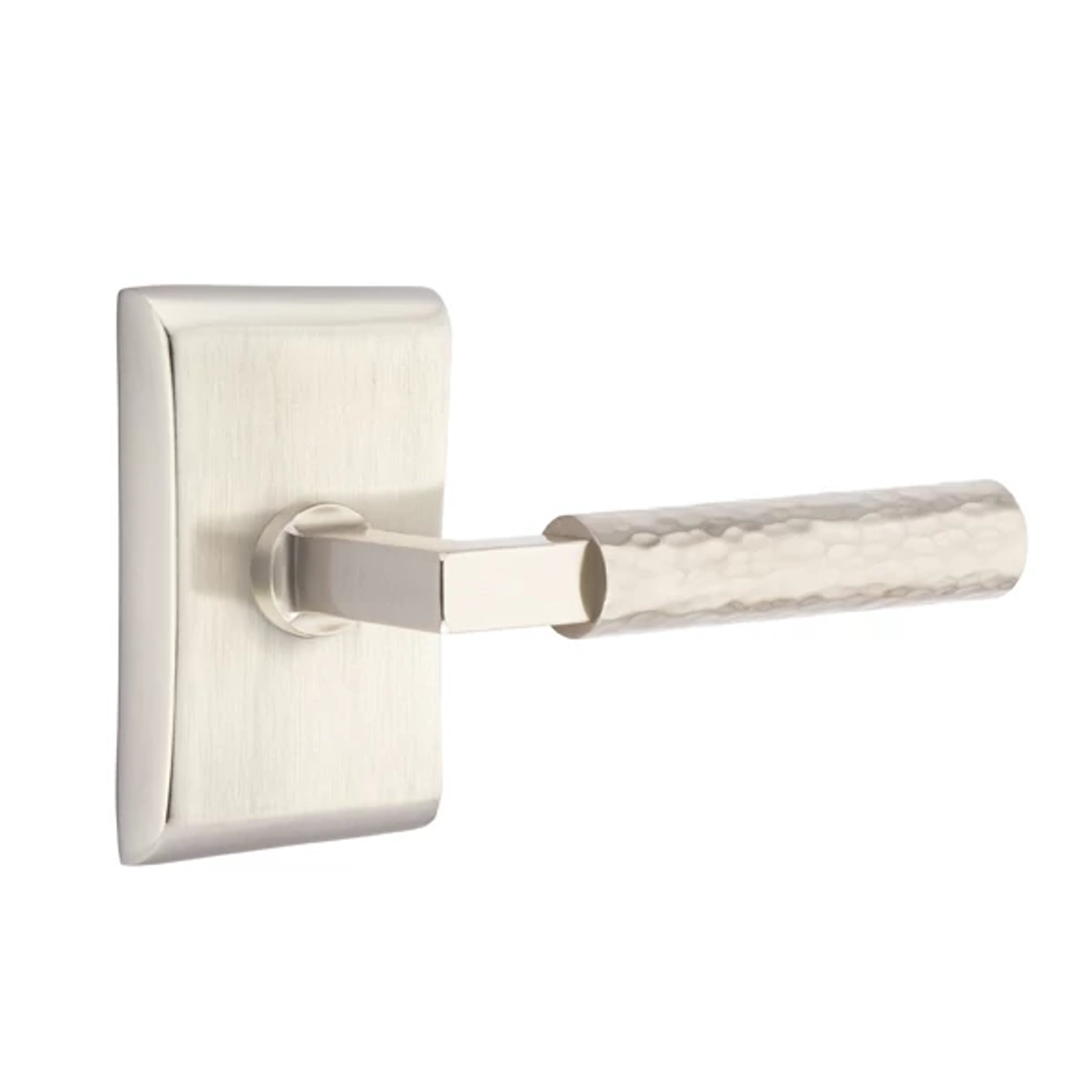 Emtek Select L-Square Hammered Lever Set with Neos Rosette