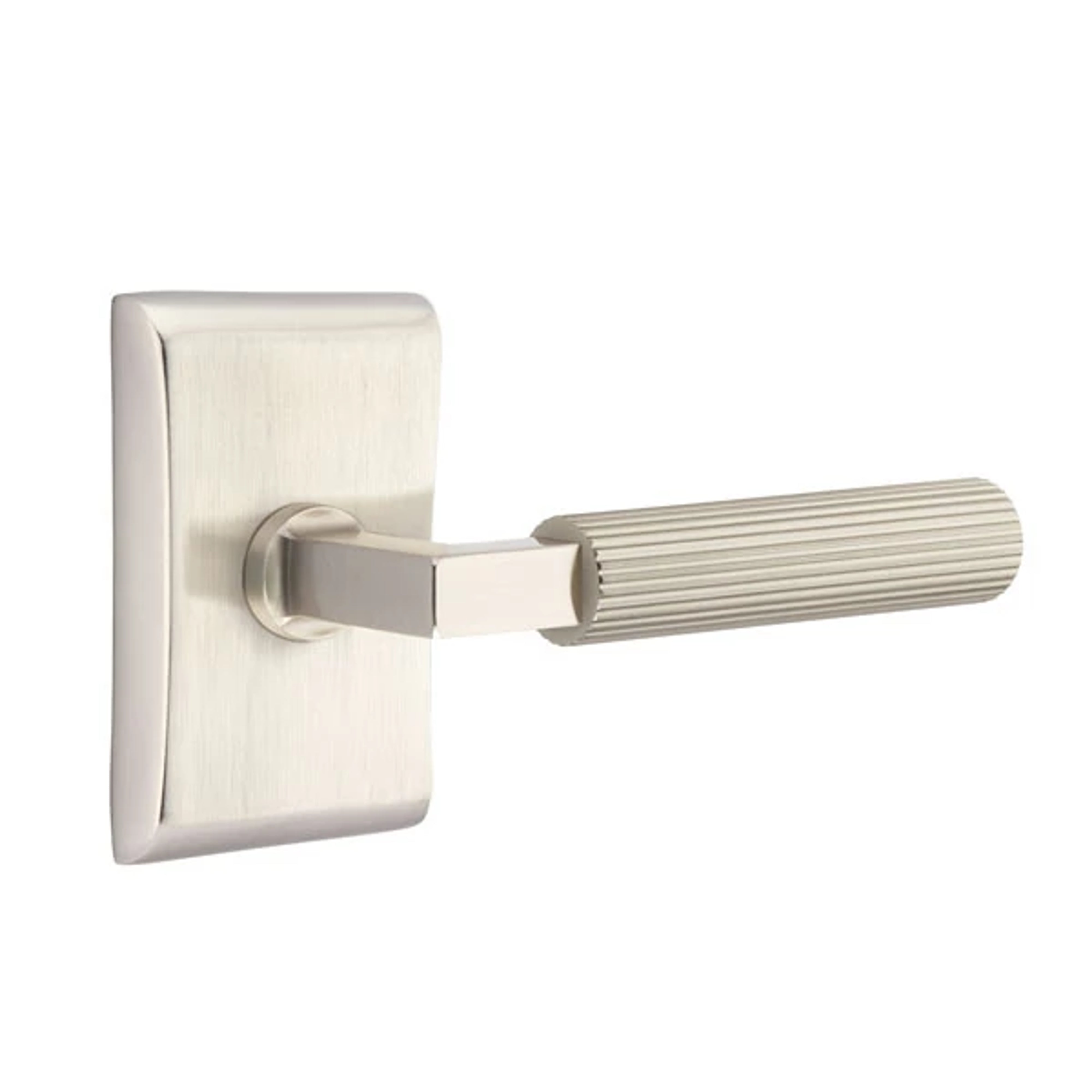 Emtek Select L-Square Straight Knurled Lever Set with Neos Rosette