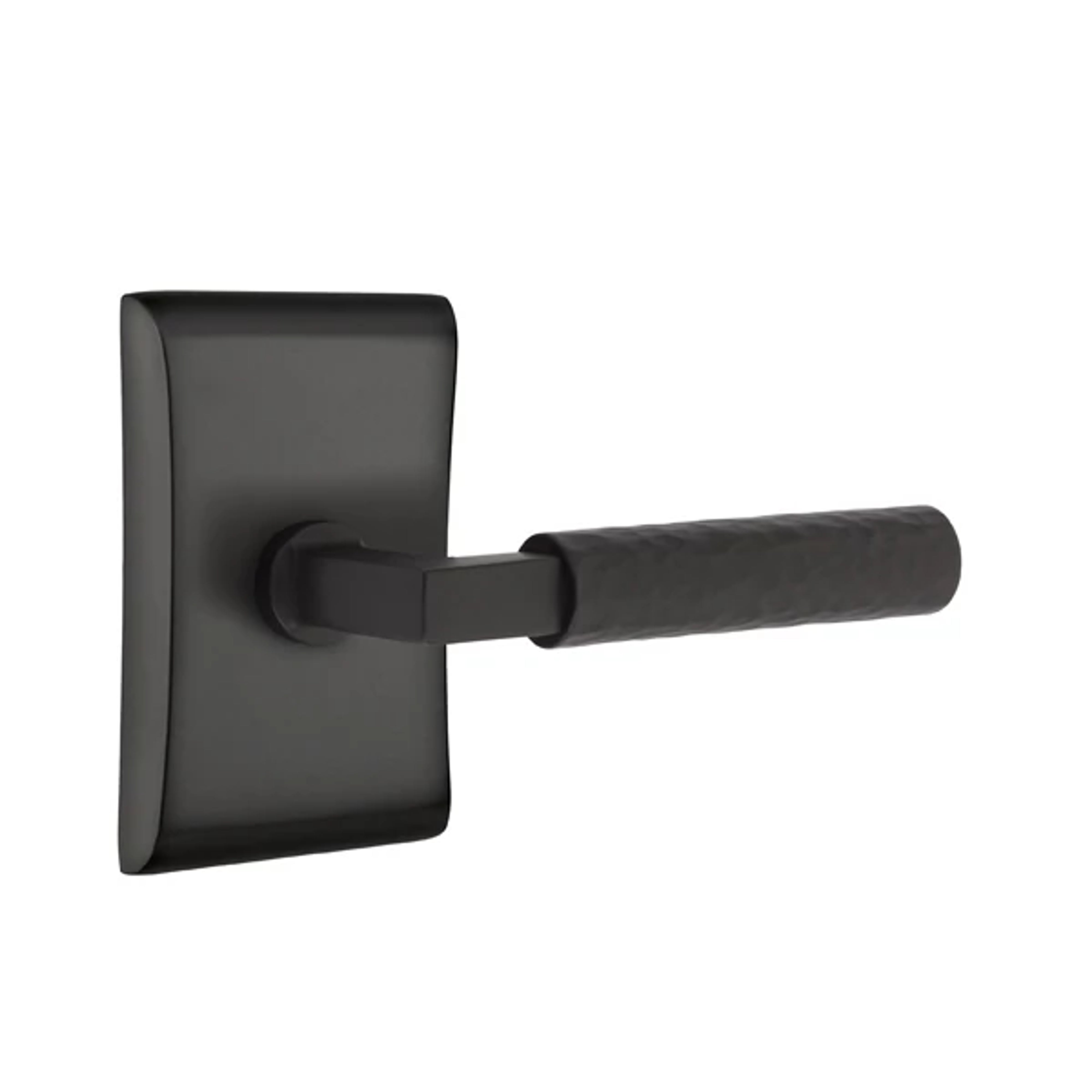 Emtek Select L-Square Hammered Lever Set with Neos Rosette