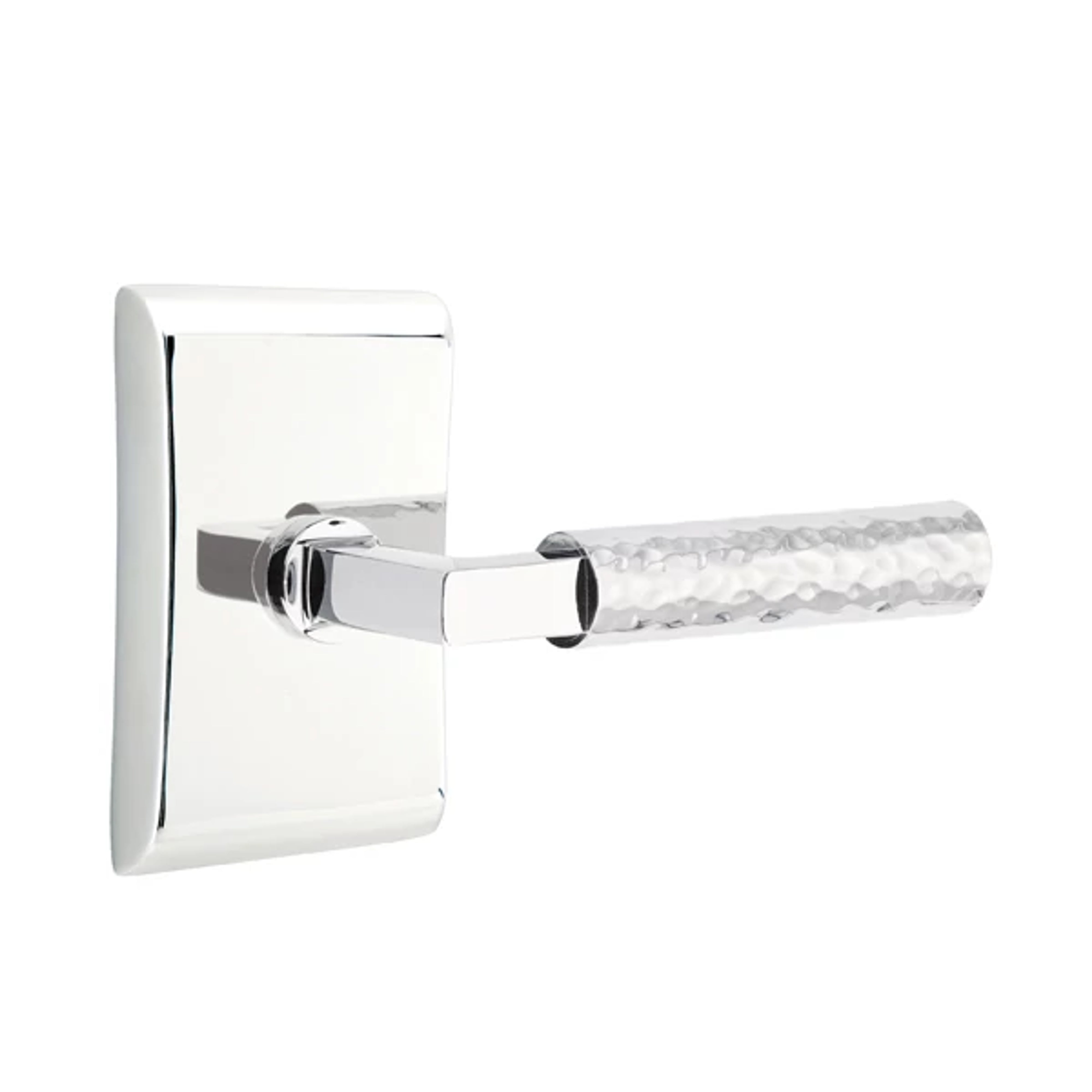 Emtek Select L-Square Hammered Lever Set with Neos Rosette