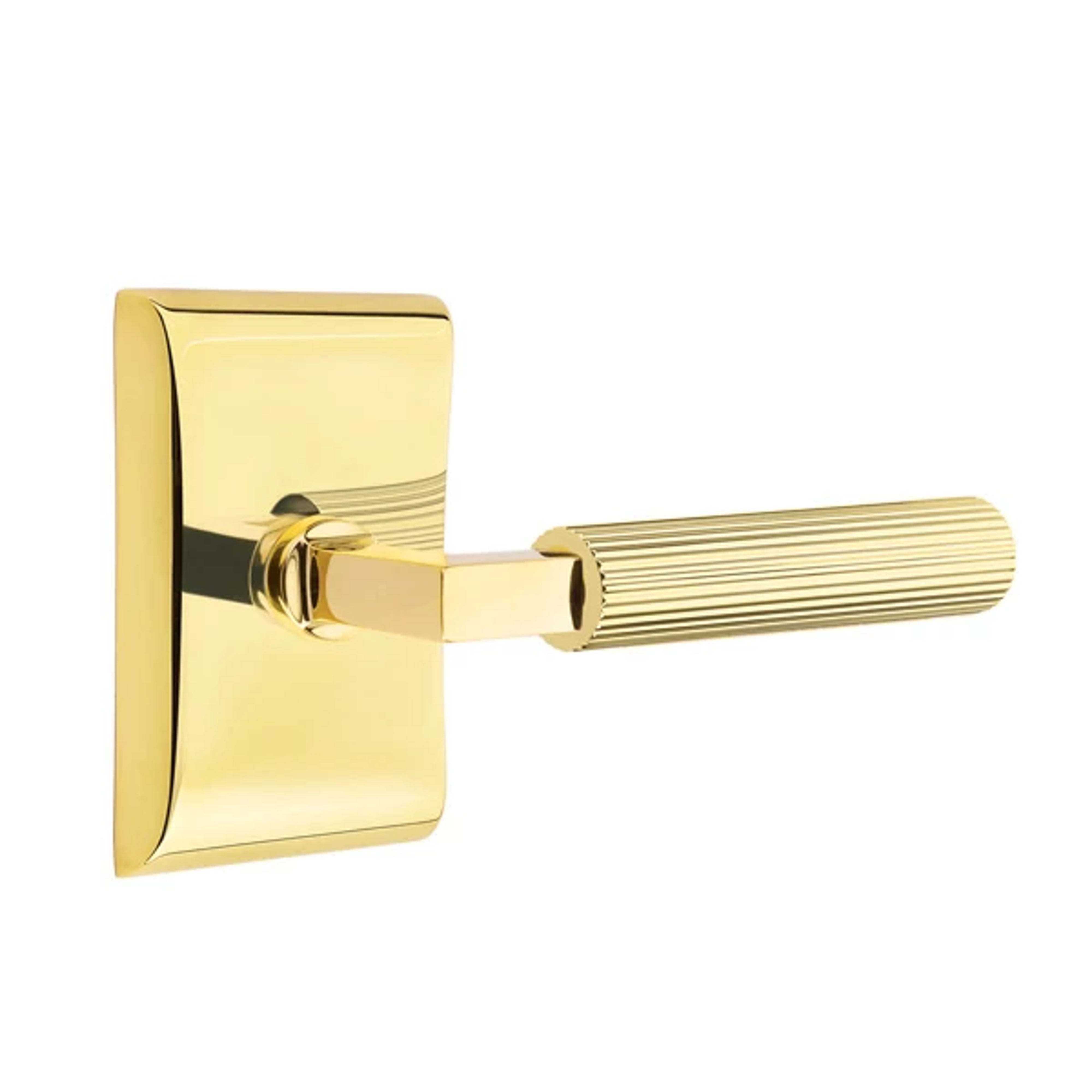 Emtek Select L-Square Straight Knurled Lever Set with Neos Rosette