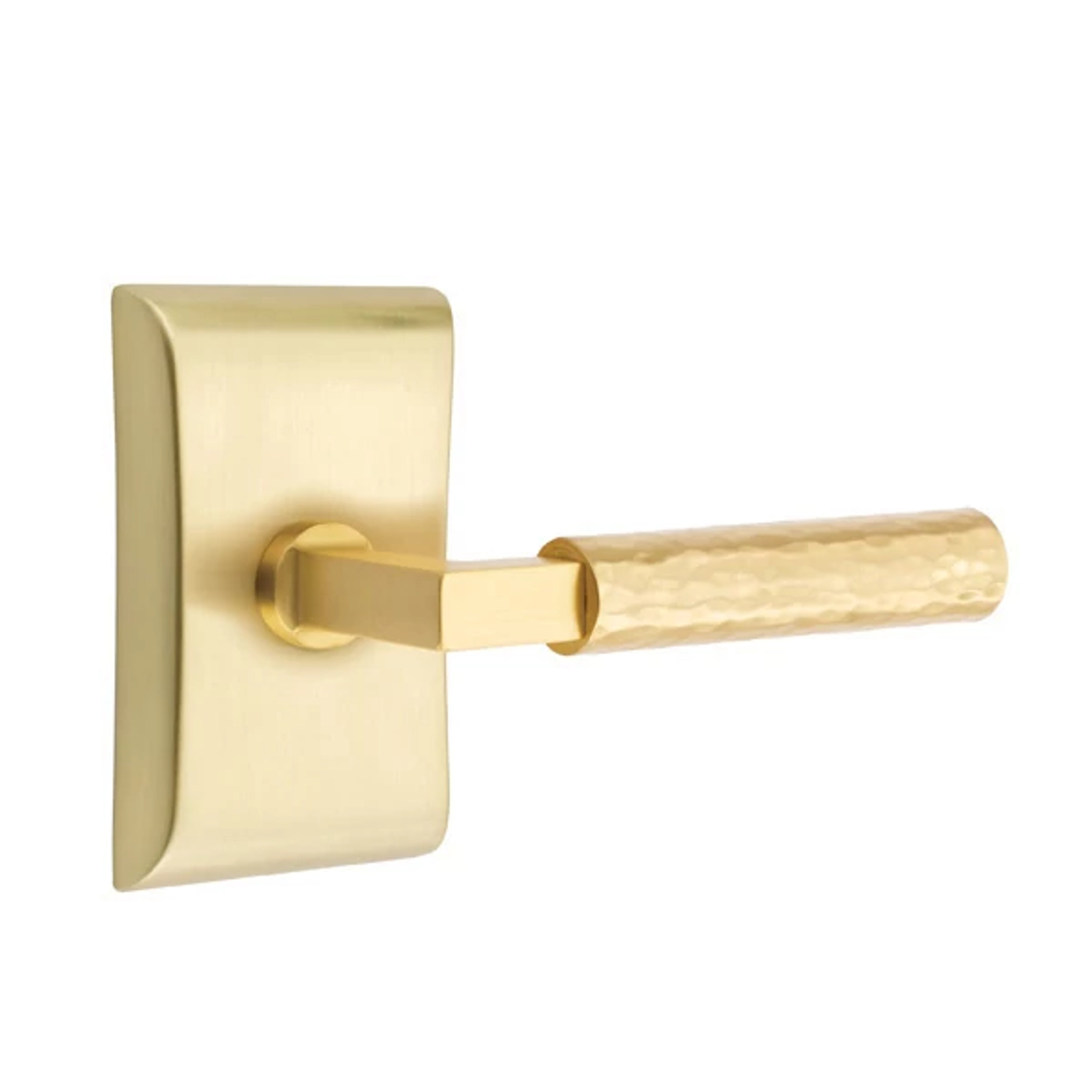 Emtek Select L-Square Hammered Lever Set with Neos Rosette