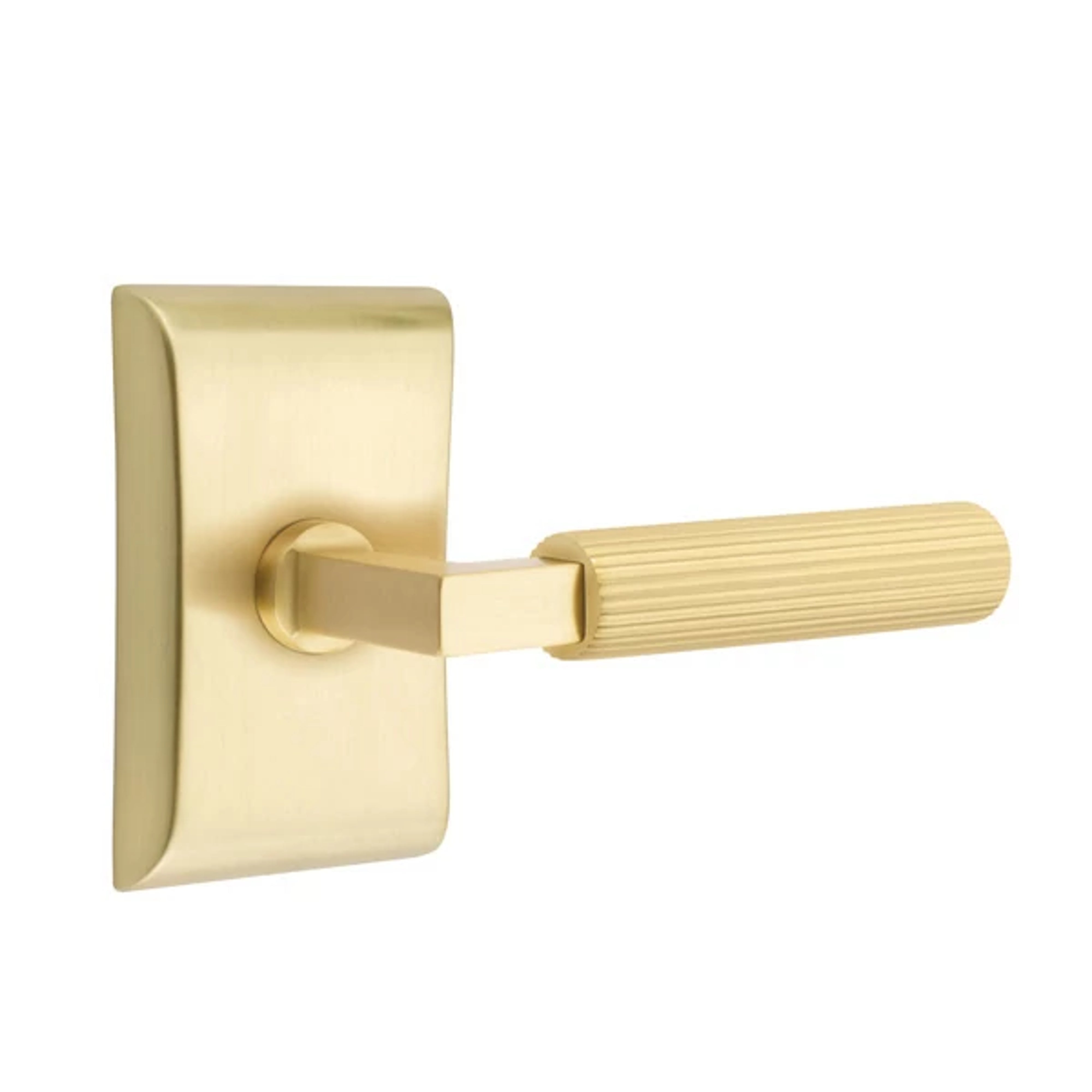 Emtek Select L-Square Straight Knurled Lever Set with Neos Rosette