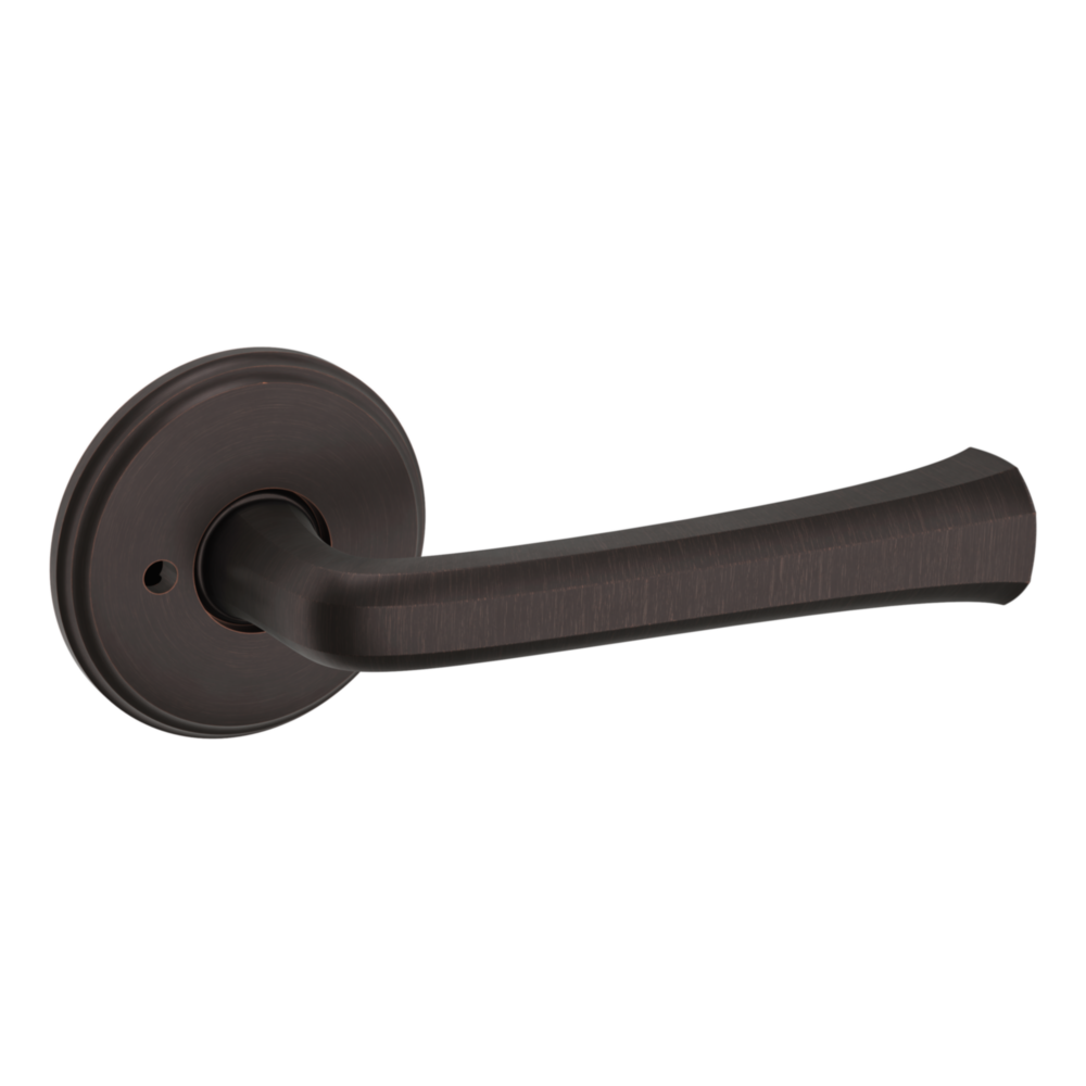 Baldwin 5112 Transitional Straight Lever Set with 5075 Rose Venetian Bronze / Privacy / Reversible