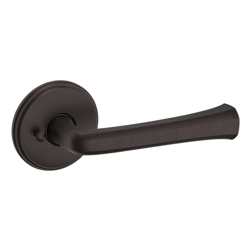 Baldwin 5112 Transitional Straight Lever Set with 5075 Rose Venetian Bronze / Privacy / Reversible