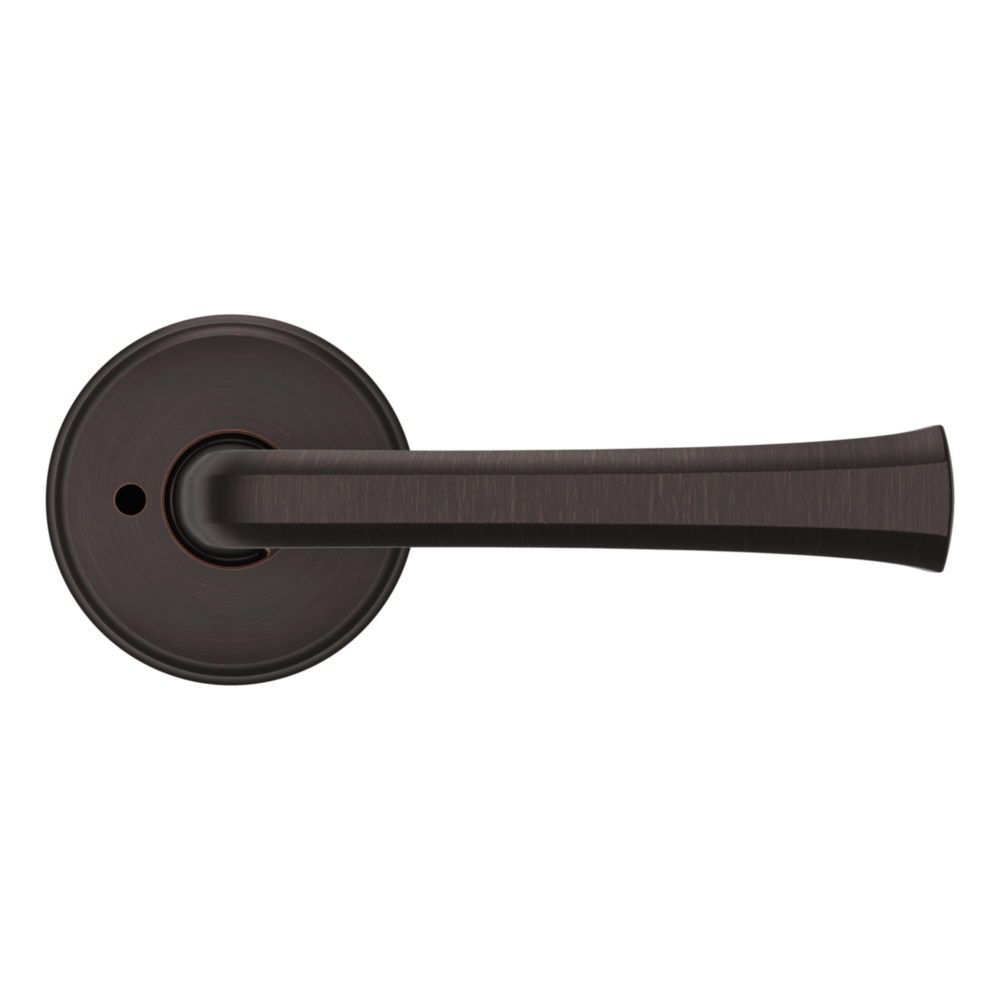 Baldwin 5112 Transitional Straight Lever Set with 5075 Rose Venetian Bronze / Privacy / Reversible