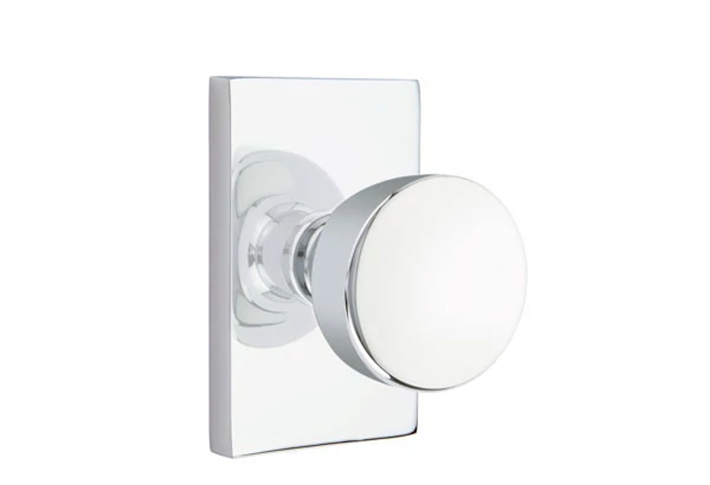 Emtek Laurent Knob Set with Modern Rectangular Rosette